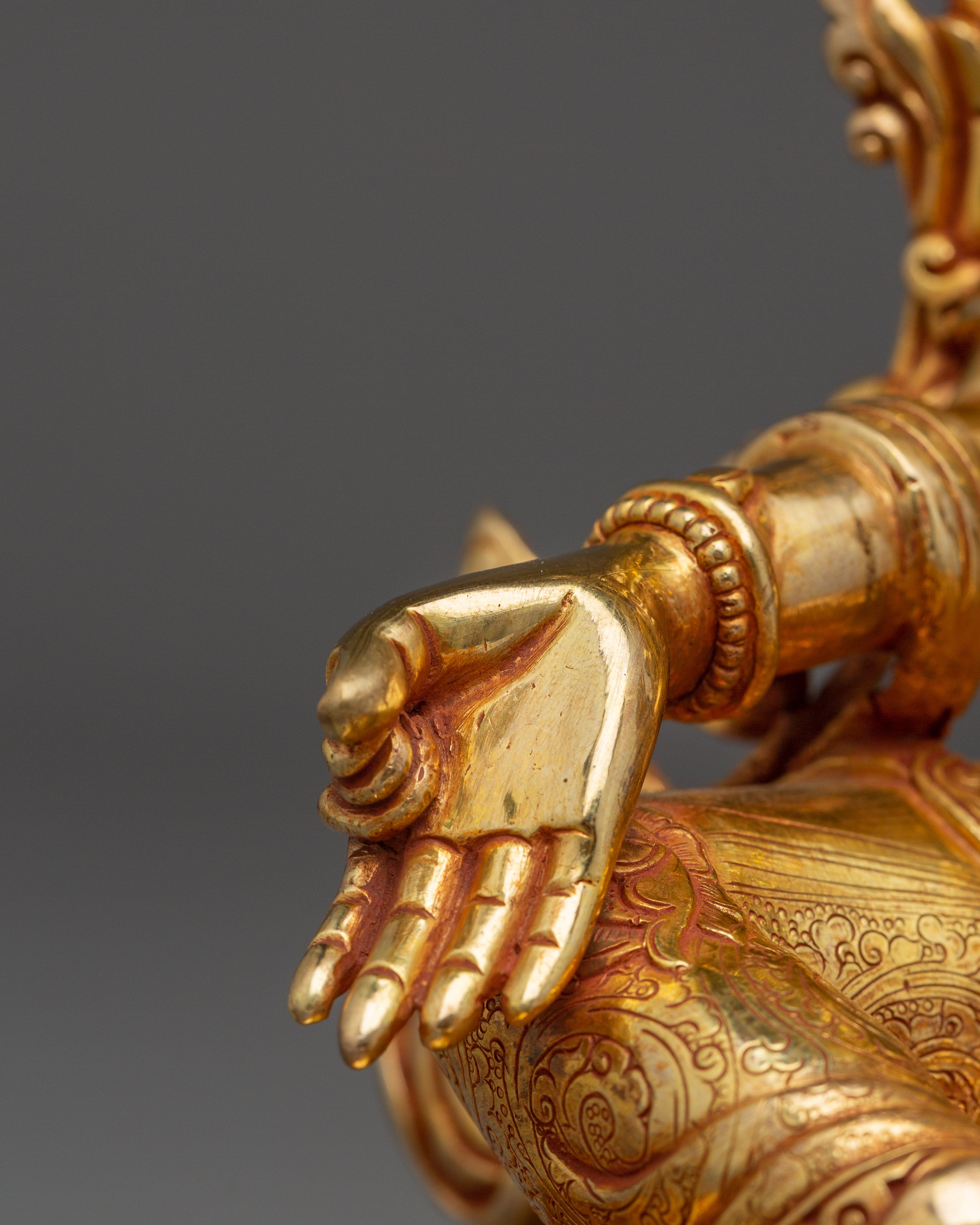 Goddess Green Tara Icon Art | Gold Gilded Himalayan Icon