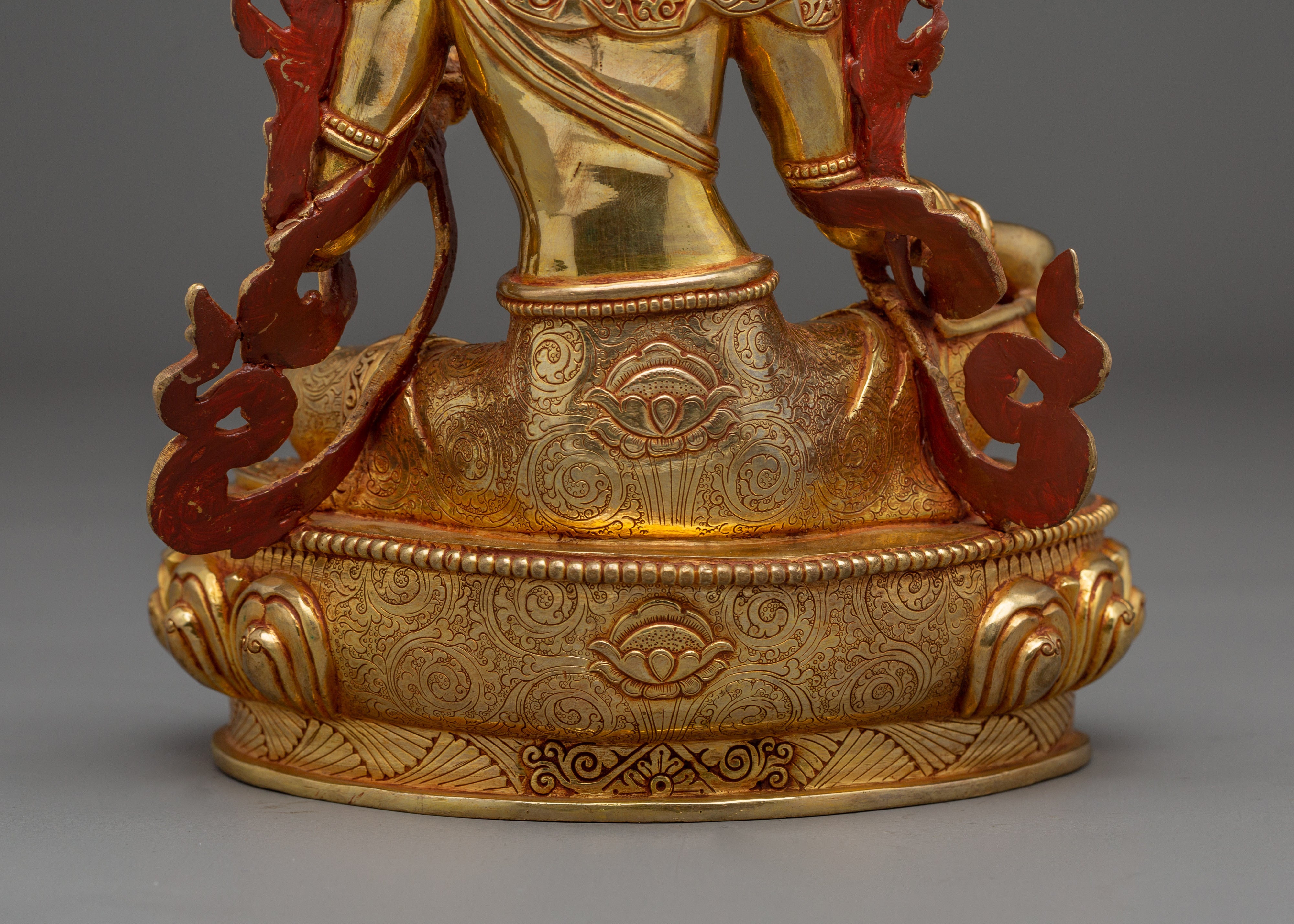 Goddess Green Tara Icon Art | Gold Gilded Himalayan Icon