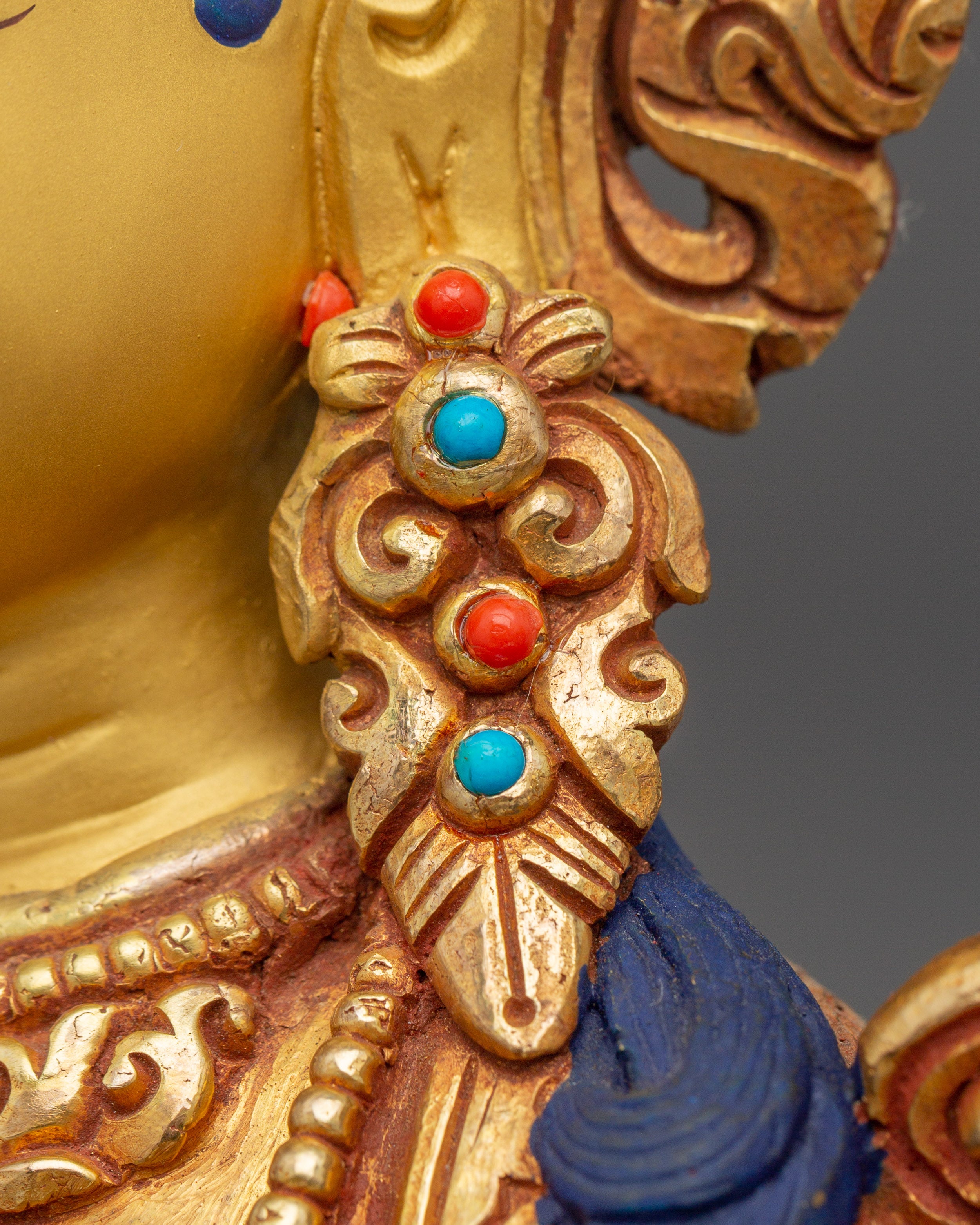 Goddess Green Tara Icon Art | Gold Gilded Himalayan Icon