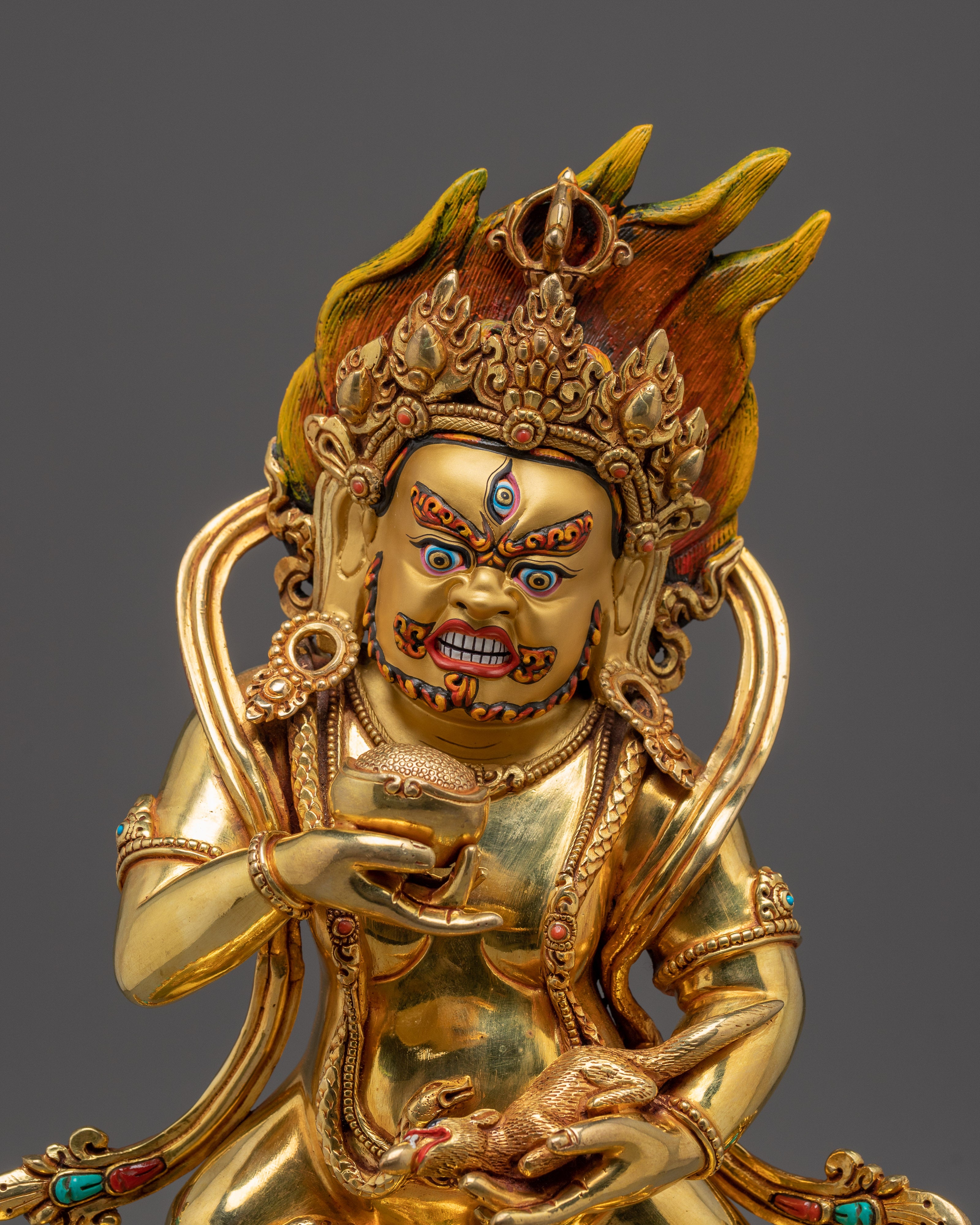 Buddhist Wealth Deity Black Dzambhala Art | Guardian of the Wealth