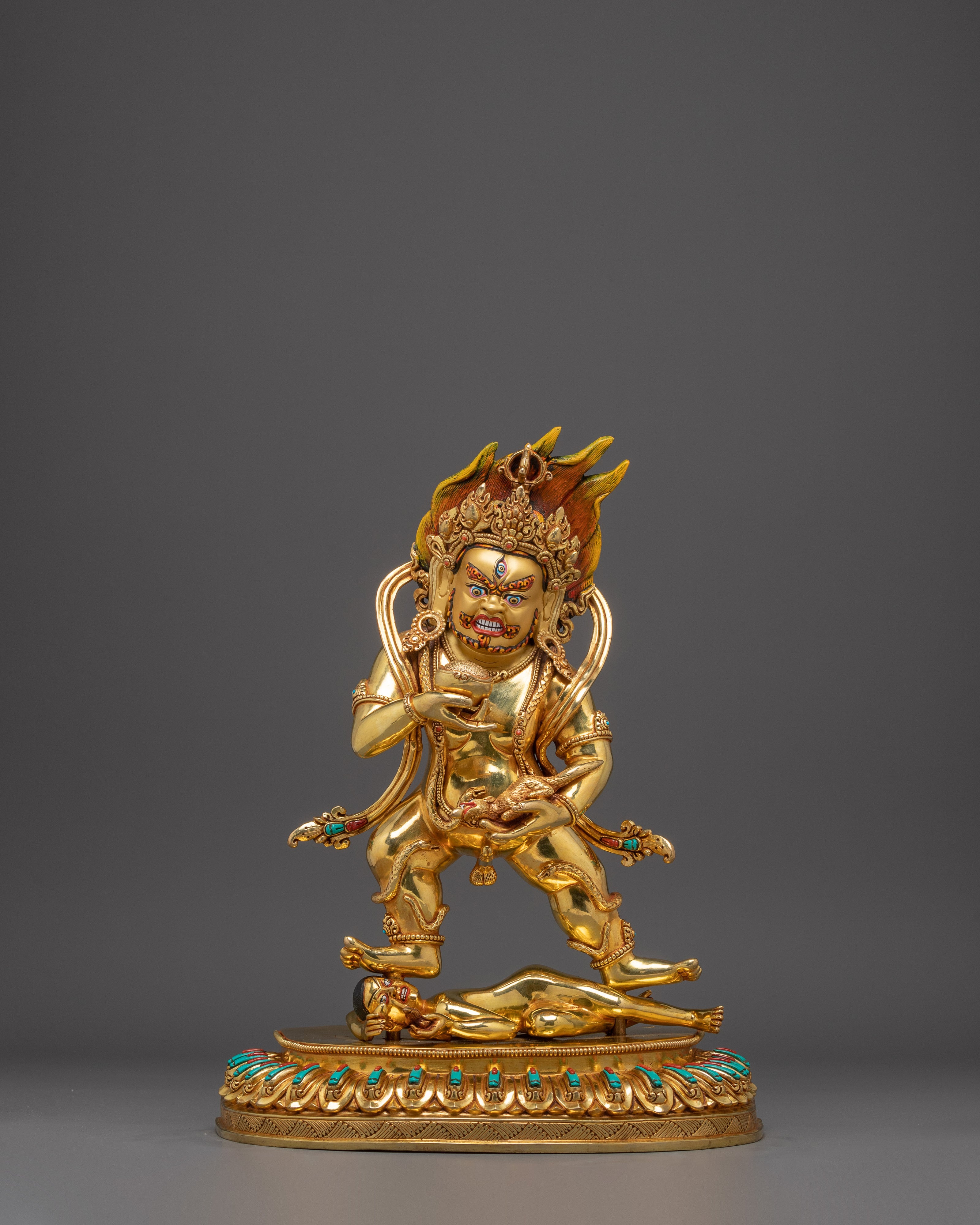 Buddhist Wealth Deity Black Dzambhala Art | Guardian of the Wealth