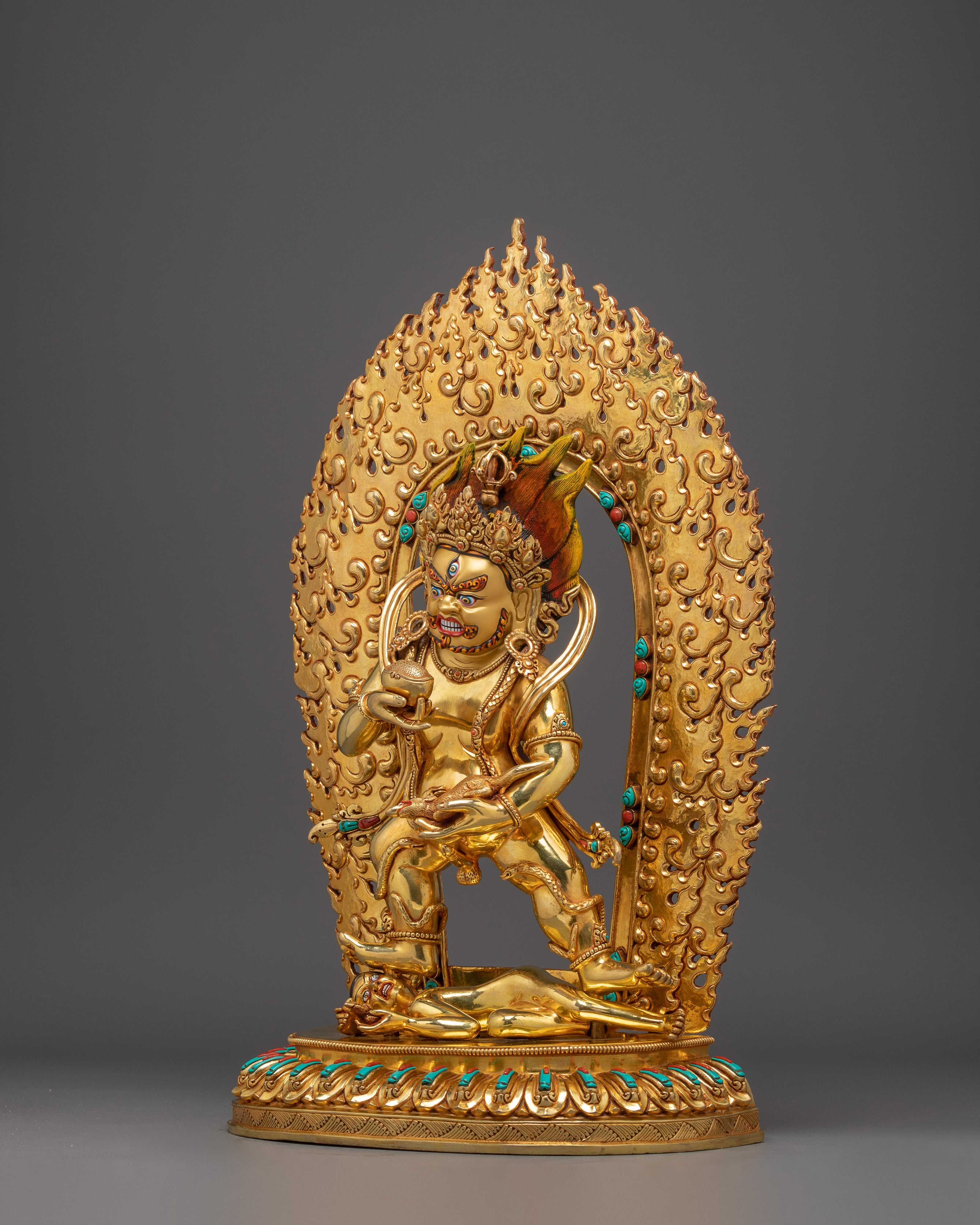 Buddhist Wealth Deity Black Dzambhala Art | Guardian of the Wealth