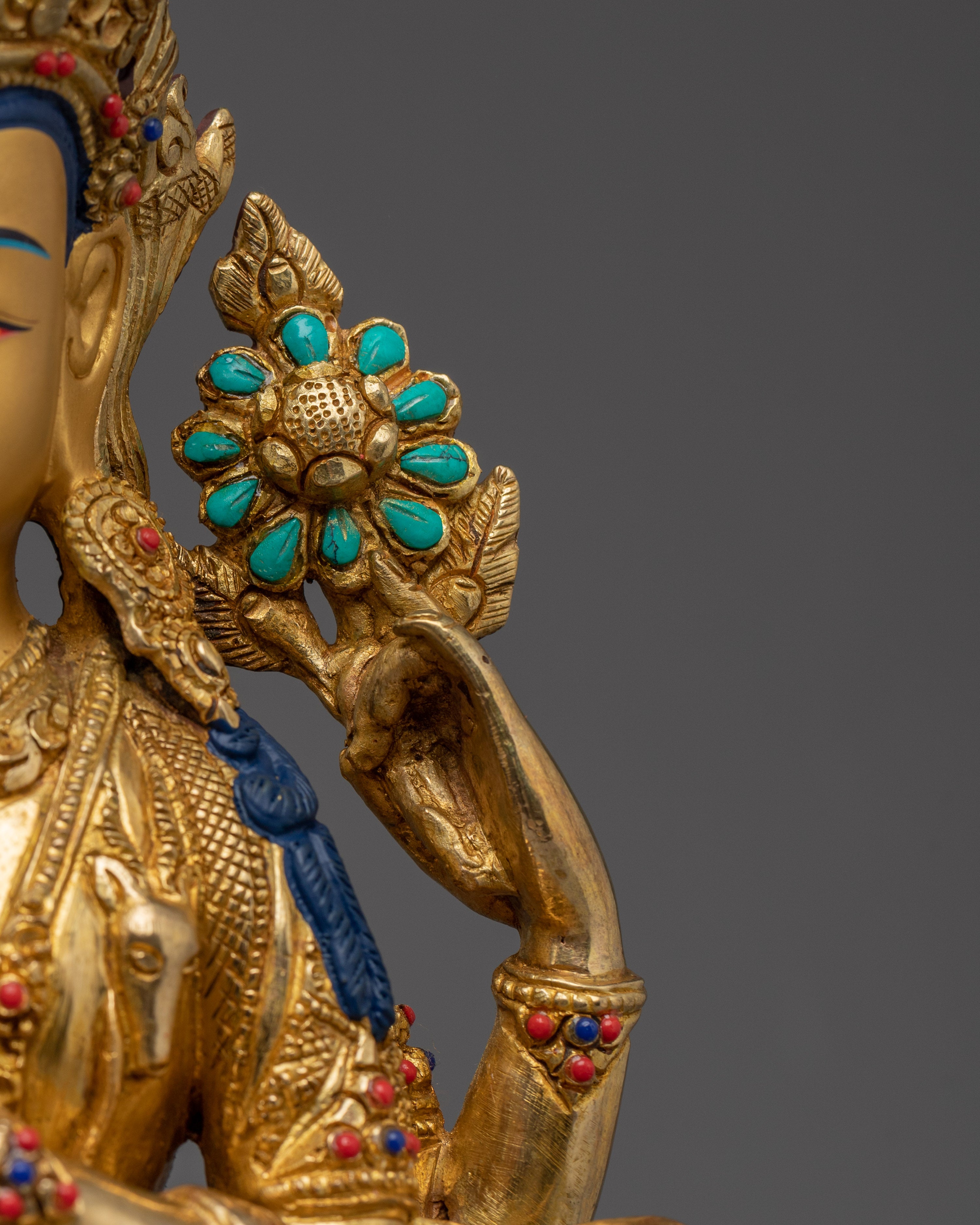 Handmade Chenrezig Copper Artwork | Meditation and Spiritual Decor