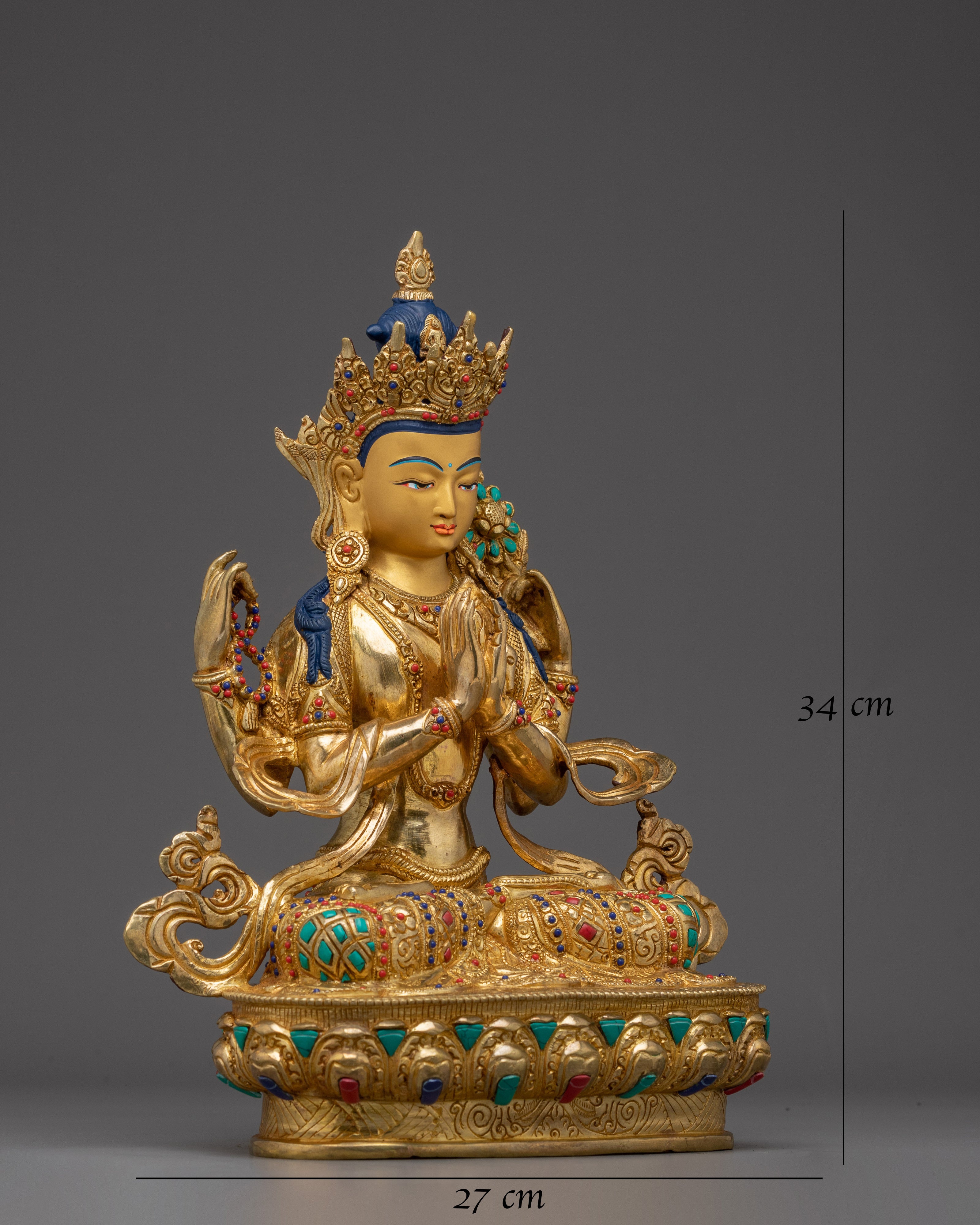 Handmade Chenrezig Copper Artwork