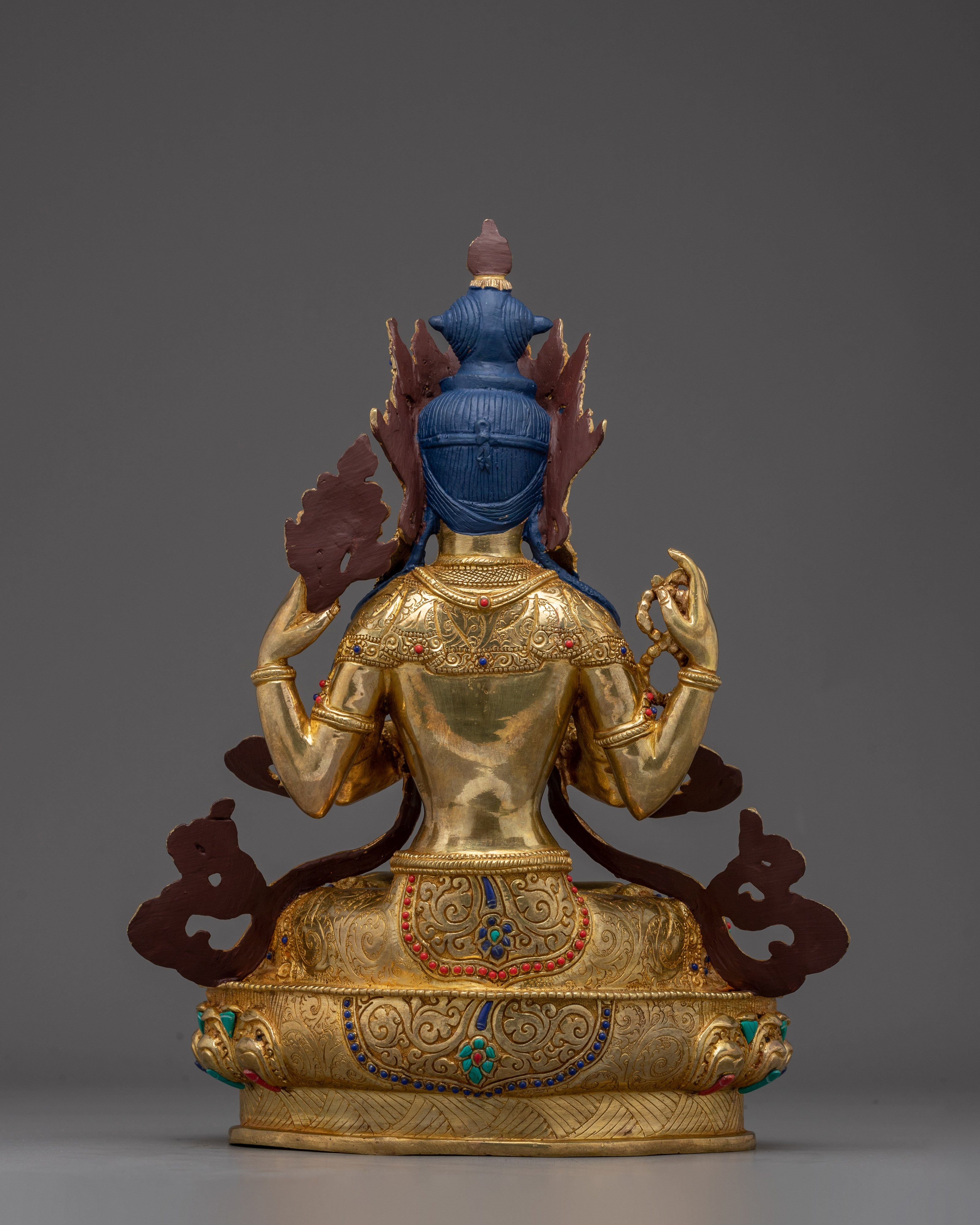 Handmade Chenrezig Copper Artwork | Meditation and Spiritual Decor