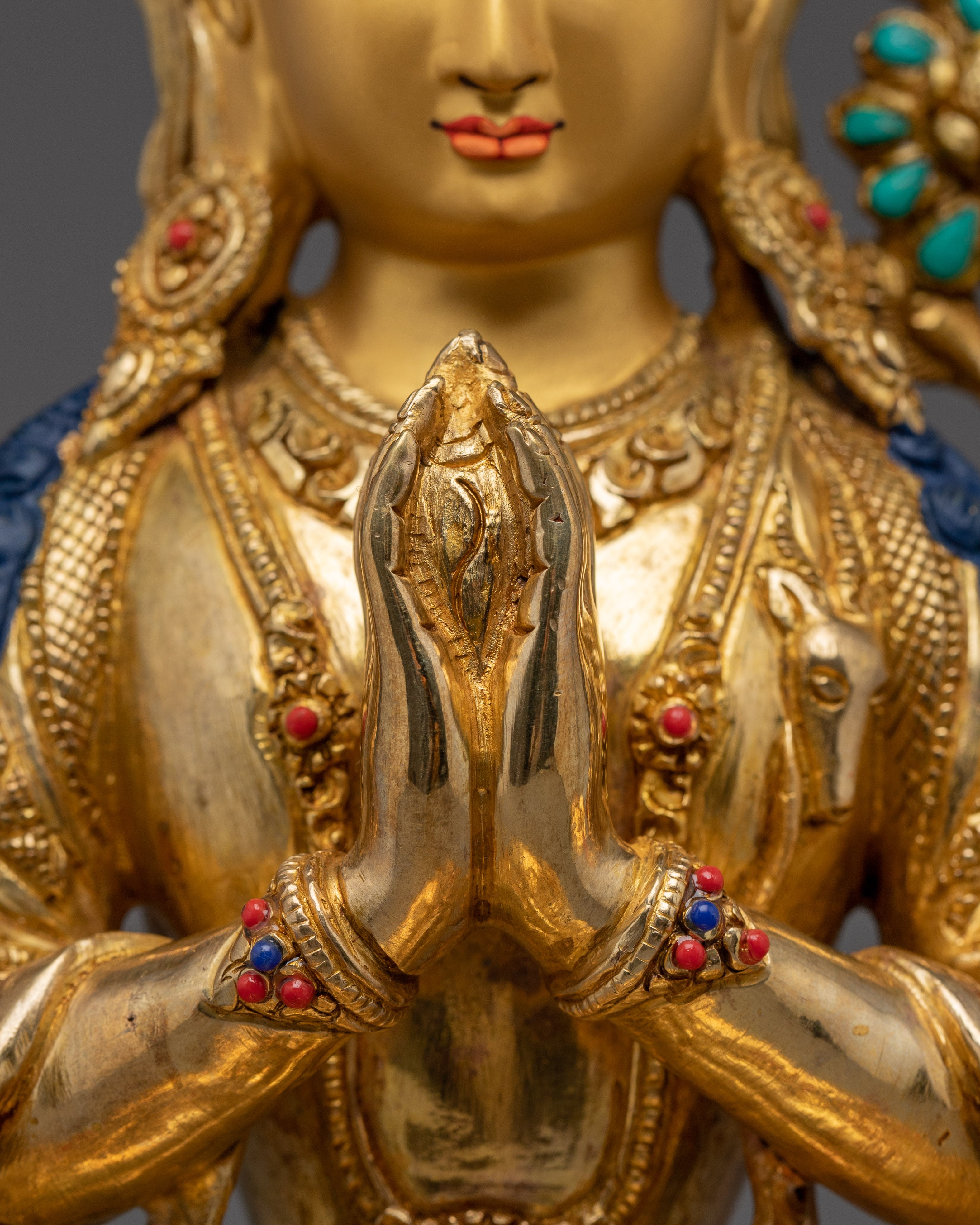 Handmade Chenrezig Copper Artwork | Meditation and Spiritual Decor