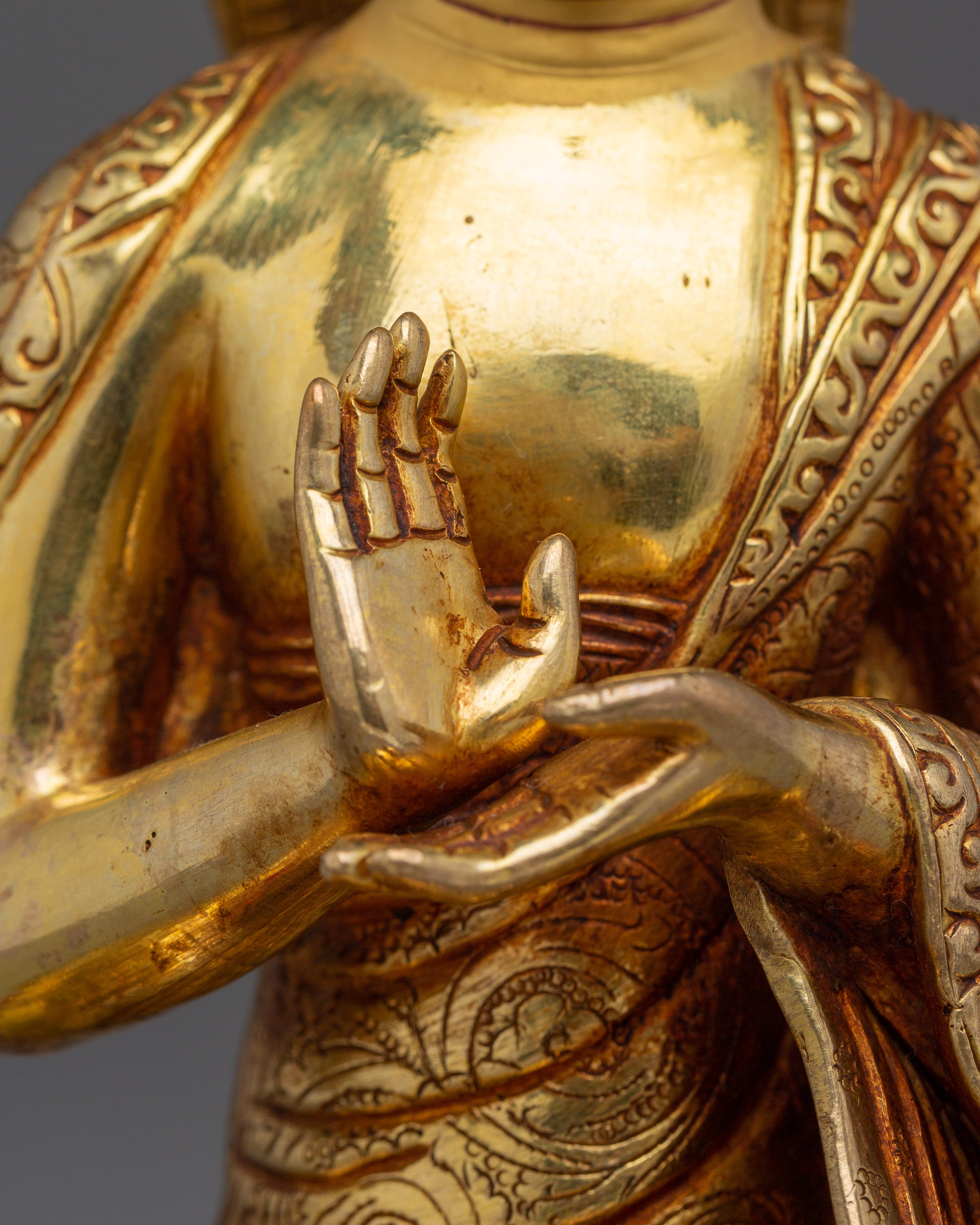 Enlightened Nagarjuna | Gold Gilded Nepali Statue