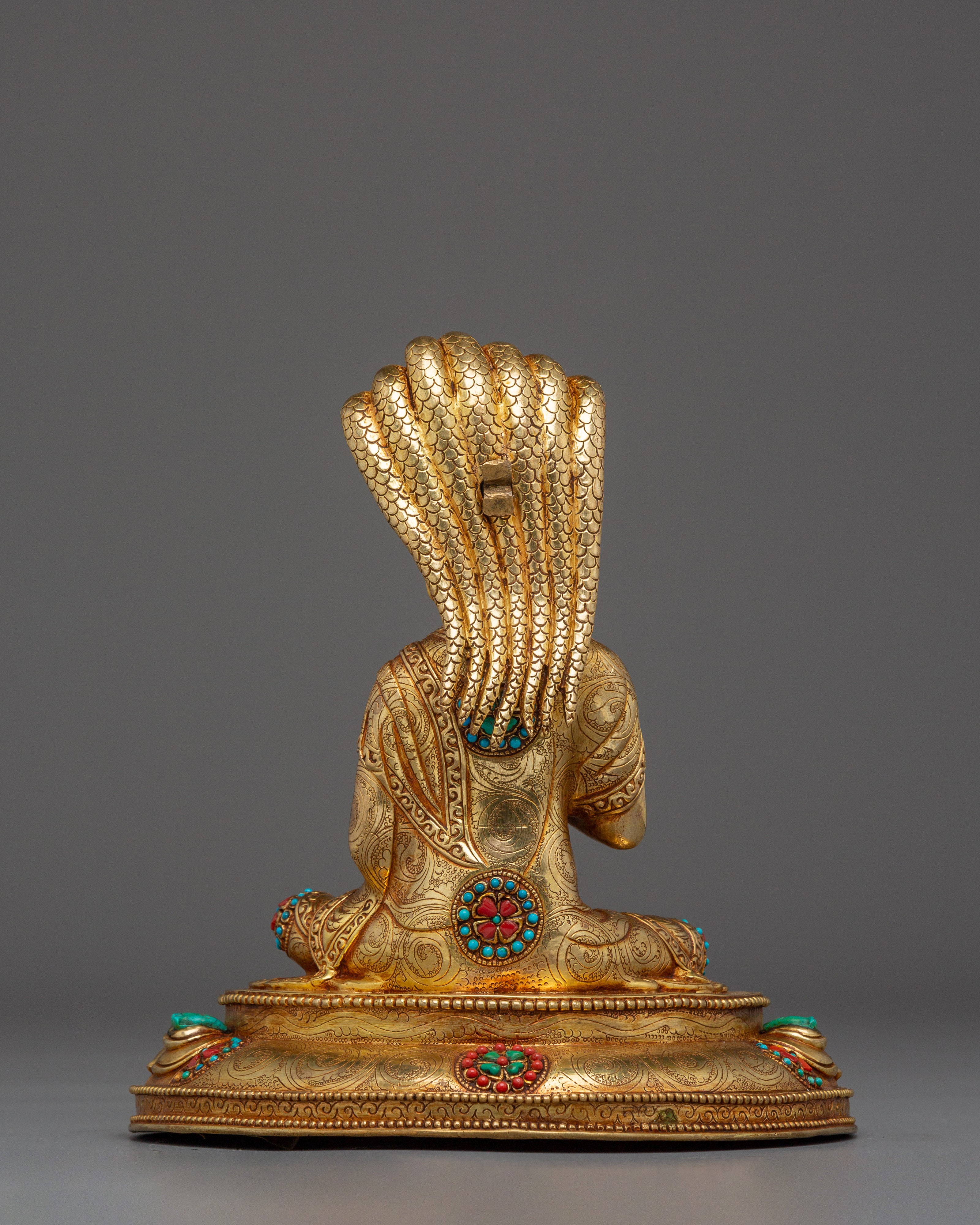 Enlightened Nagarjuna | Gold Gilded Nepali Statue
