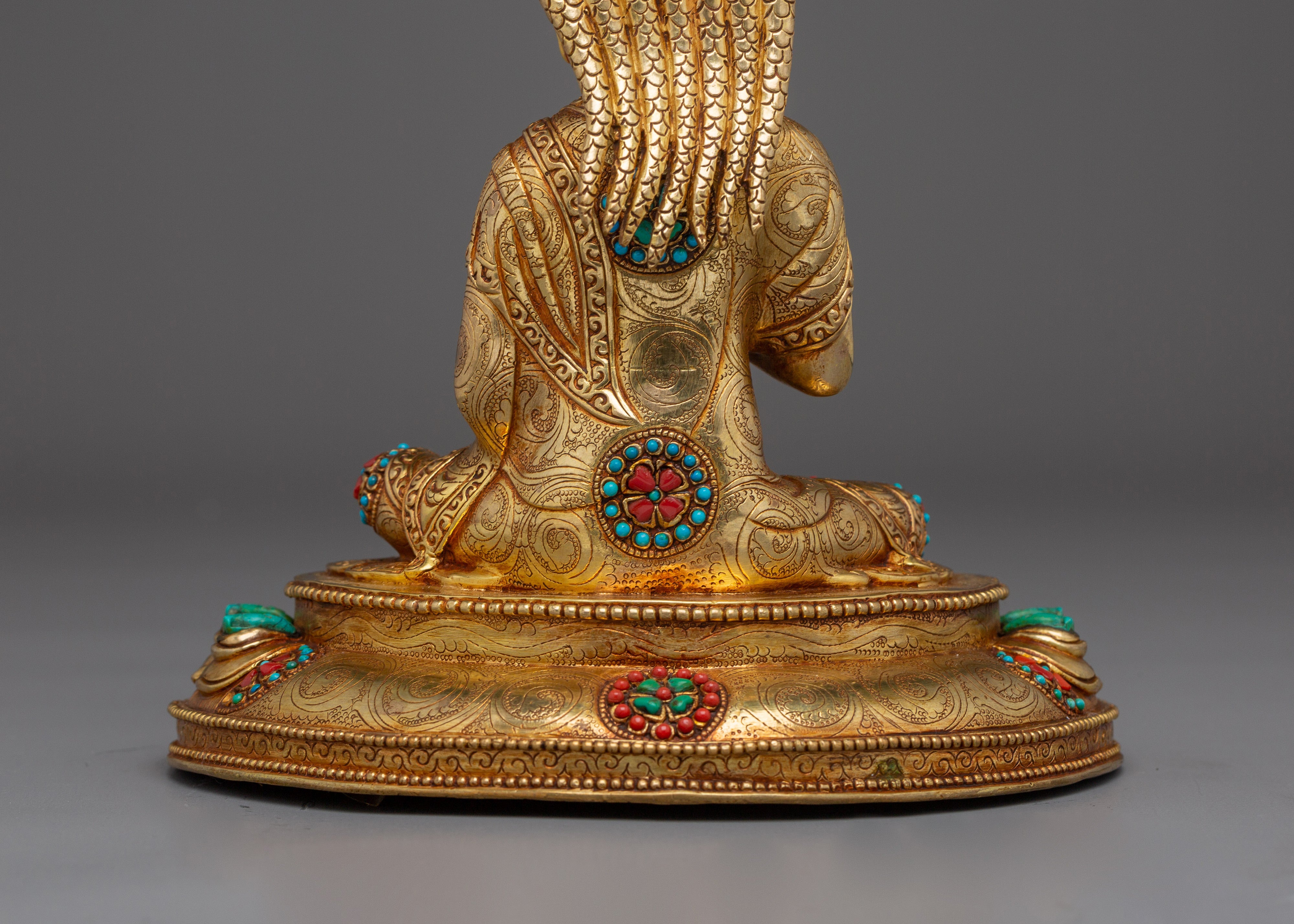 Enlightened Nagarjuna | Gold Gilded Nepali Statue