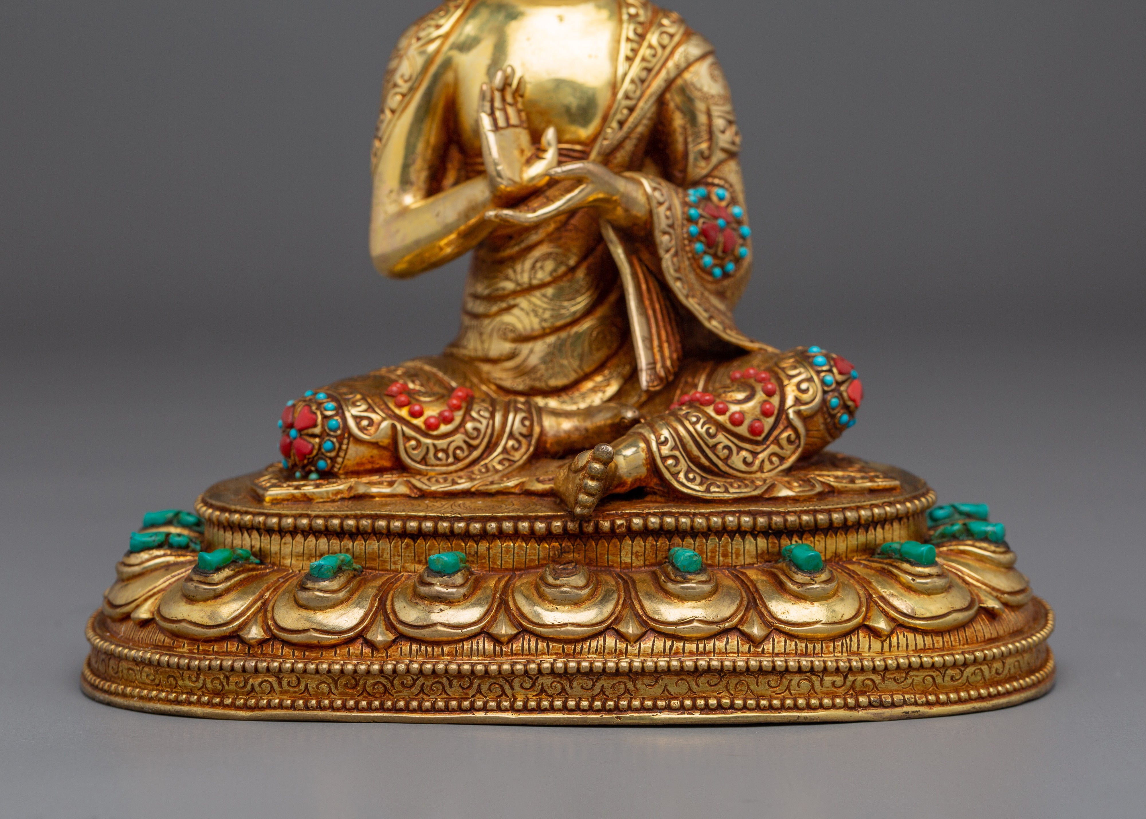 Enlightened Nagarjuna | Gold Gilded Nepali Statue