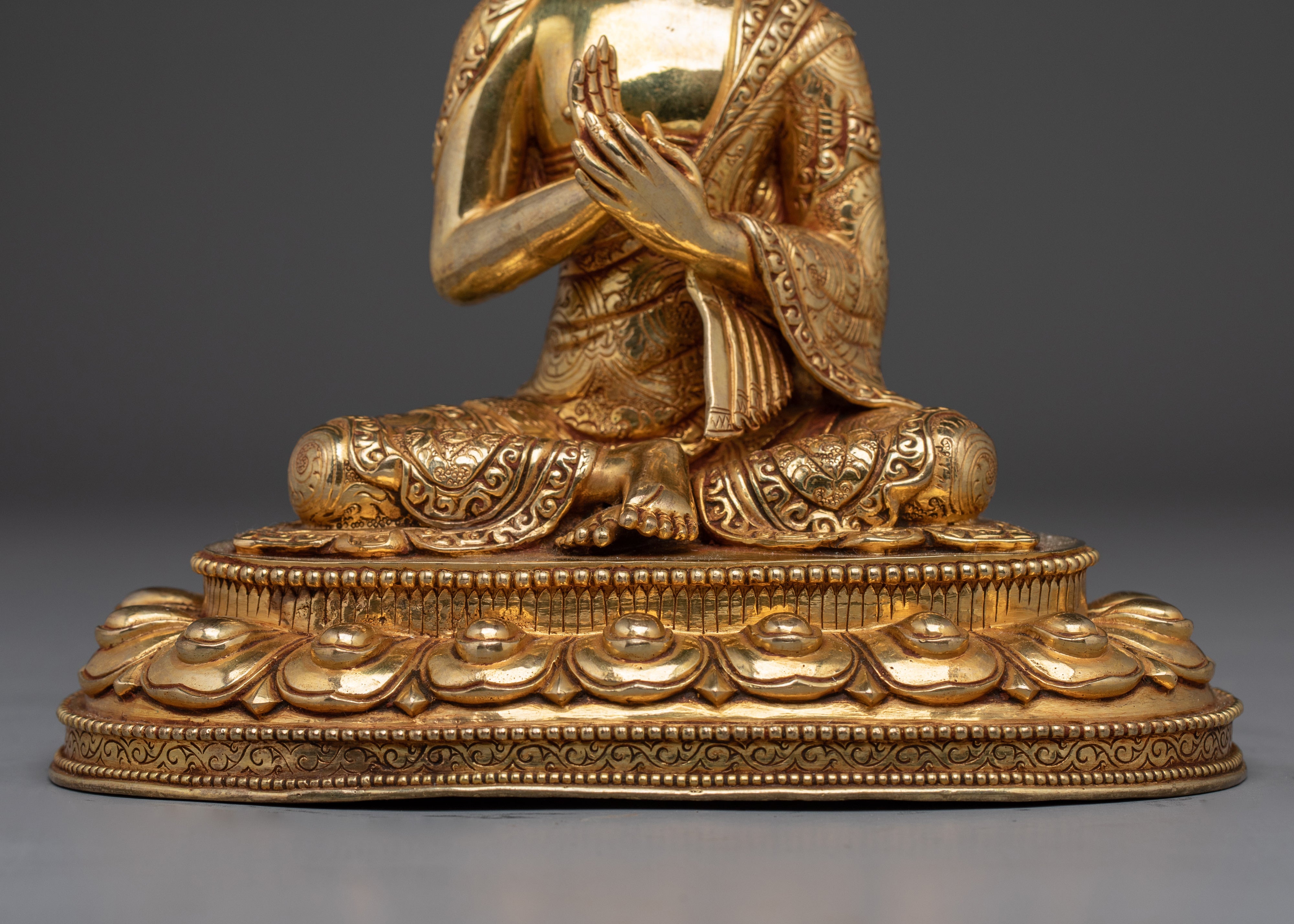 Master Nagarjuna Statue | Gold Gilded Buddhist Icon