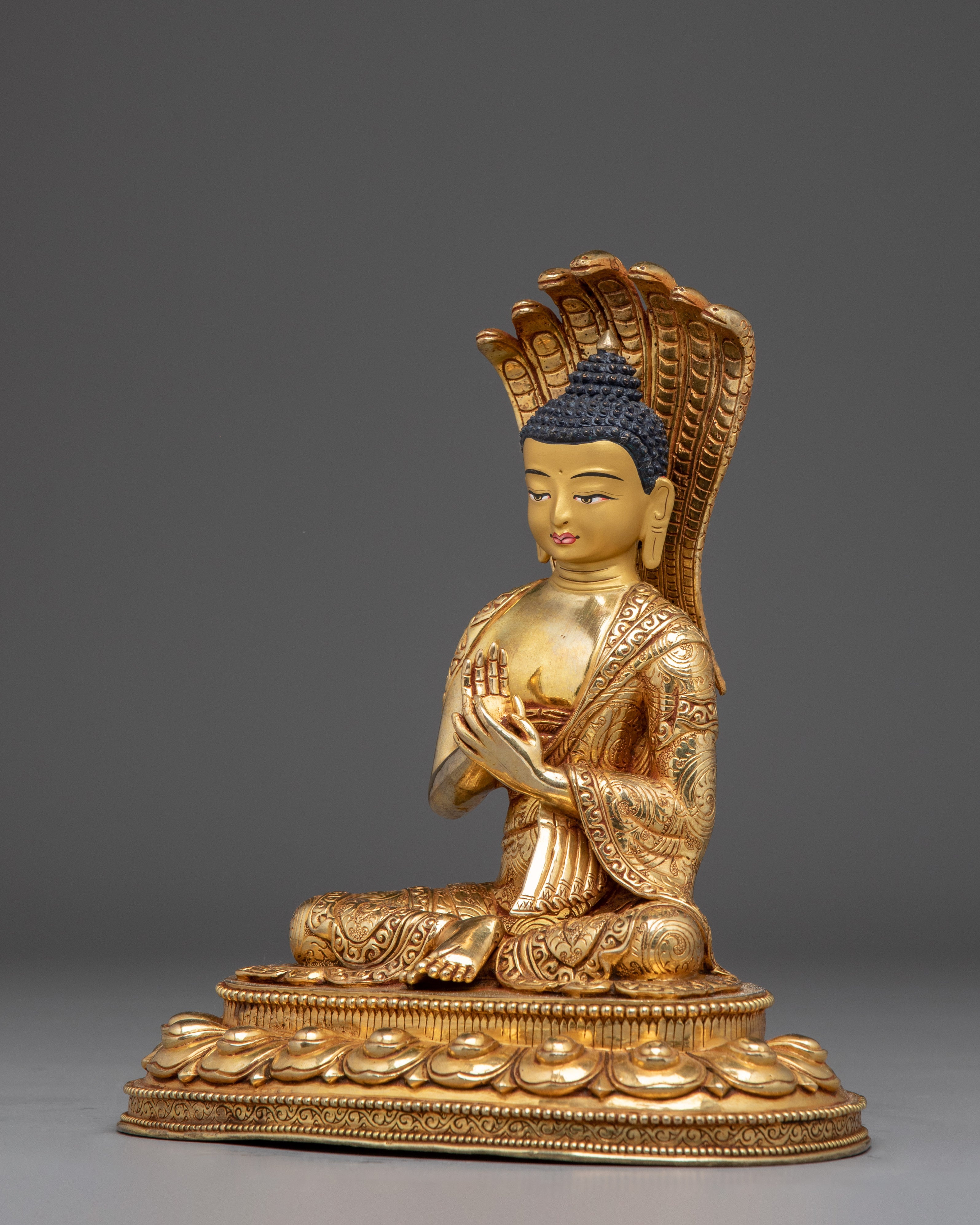 Master Nagarjuna Statue | Gold Gilded Buddhist Icon