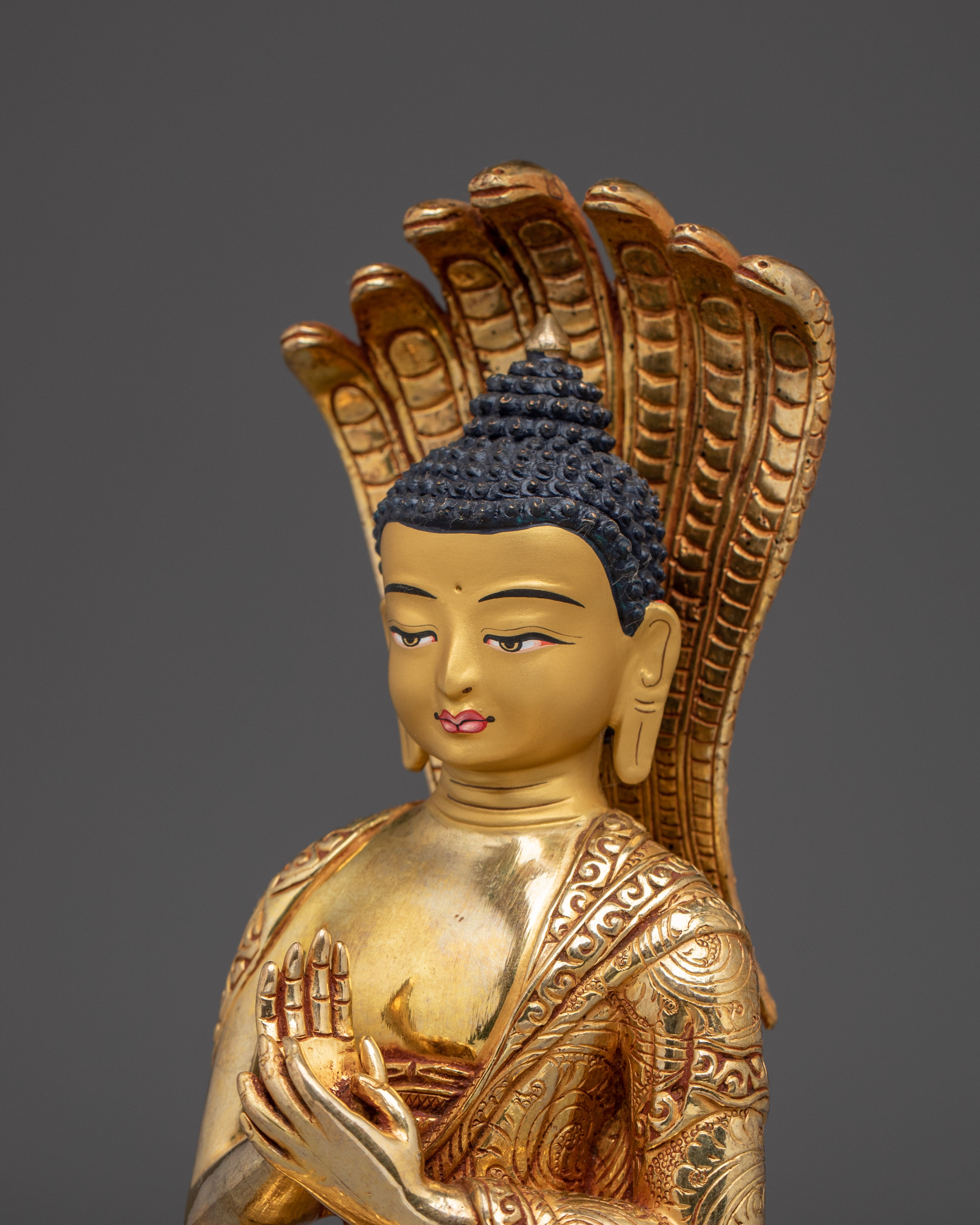 Master Nagarjuna Statue | Gold Gilded Buddhist Icon