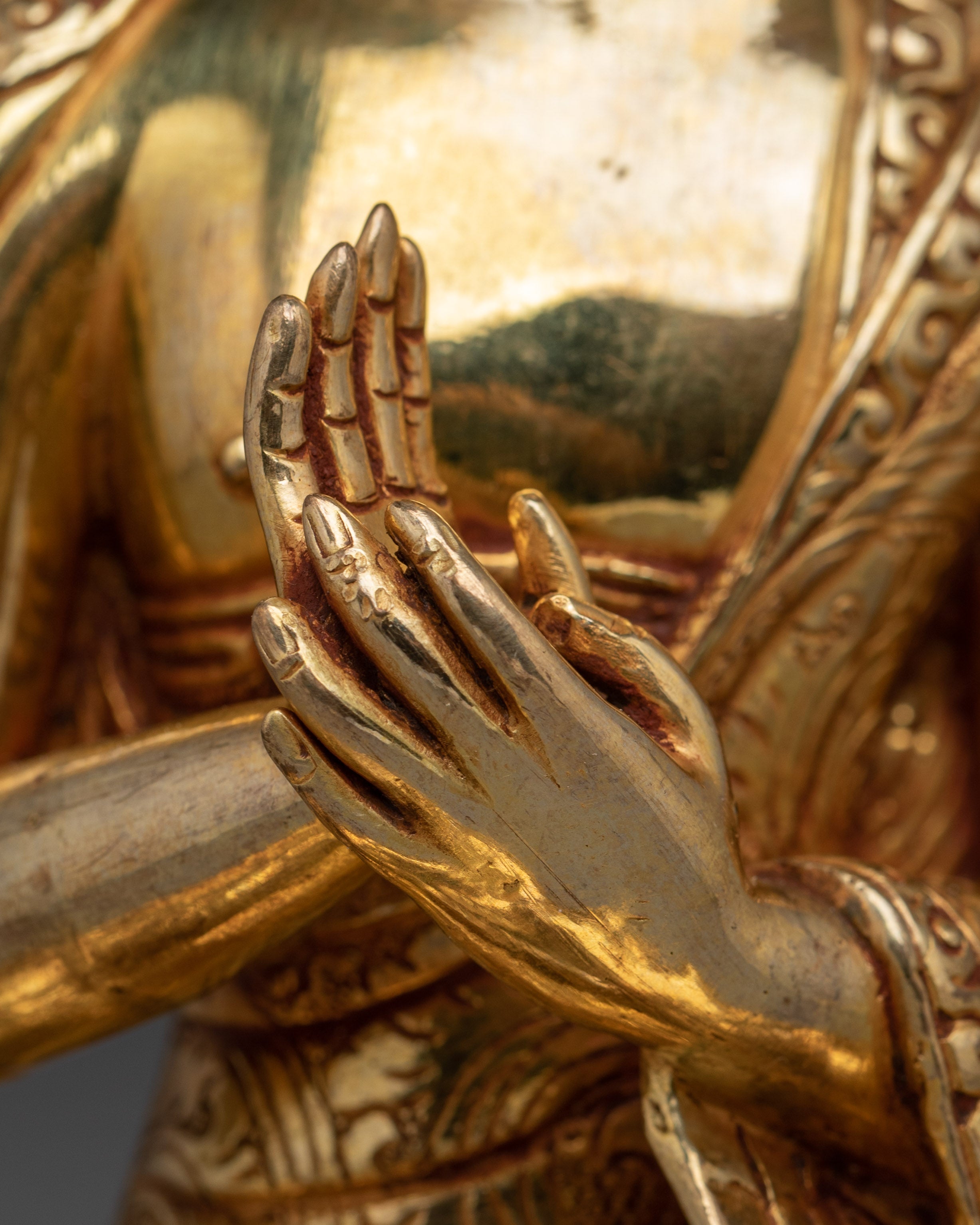 Master Nagarjuna Statue | Gold Gilded Buddhist Icon