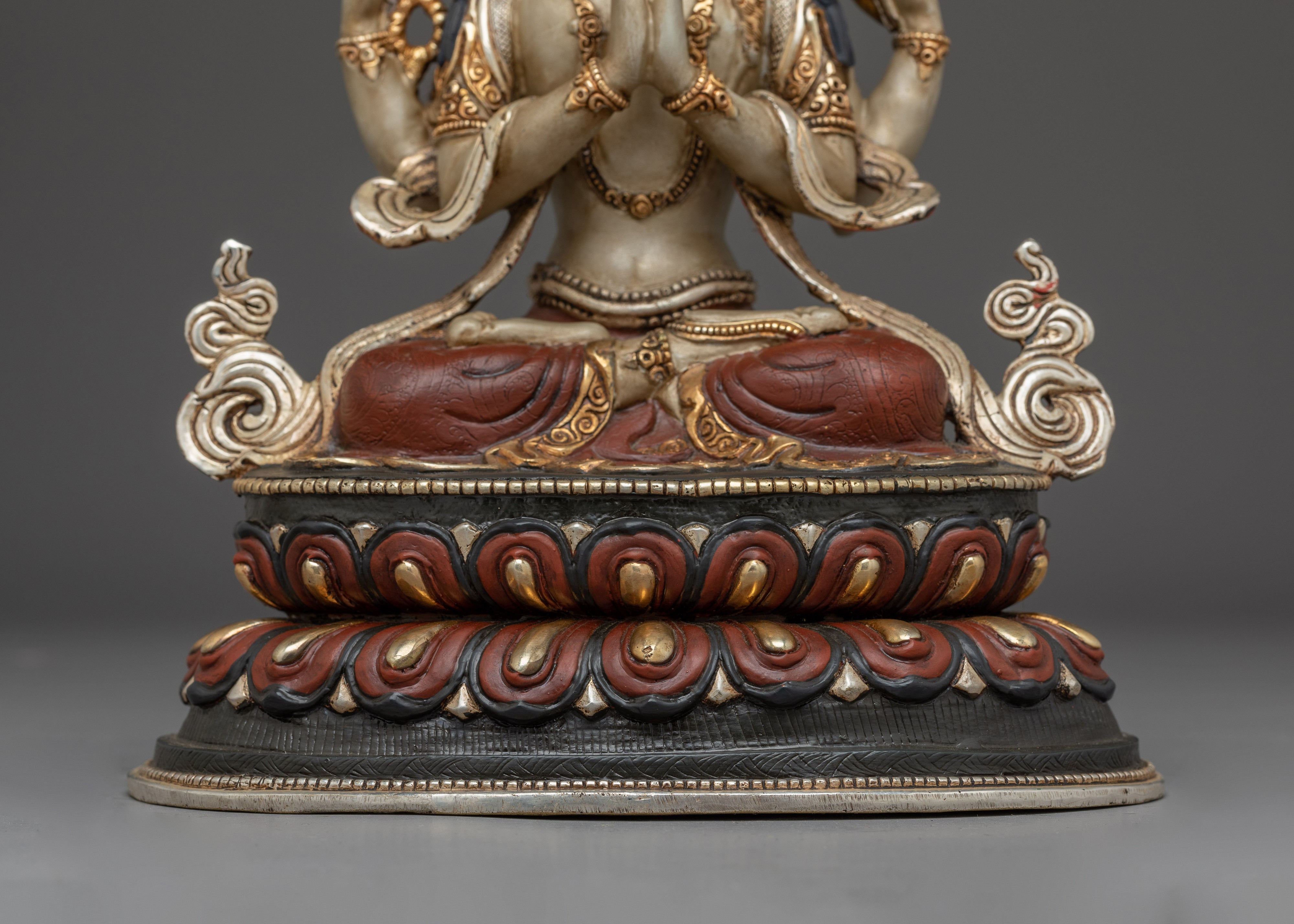Chenrezig, Peaceful Deity | Nepali Handcrafted Icon