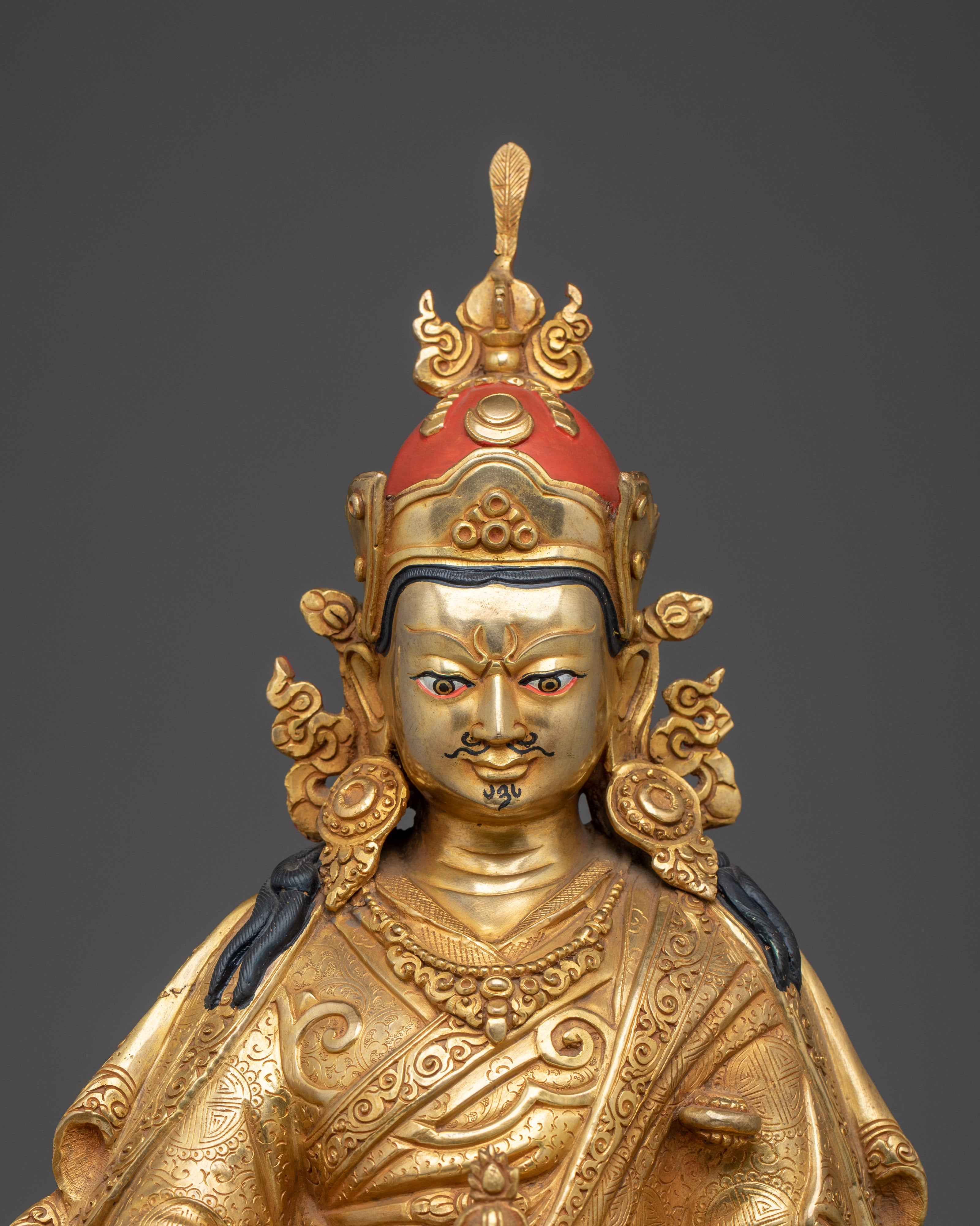 Himalayan Guru Rinpoche | Nepali Crafted Gold Gilded Icon