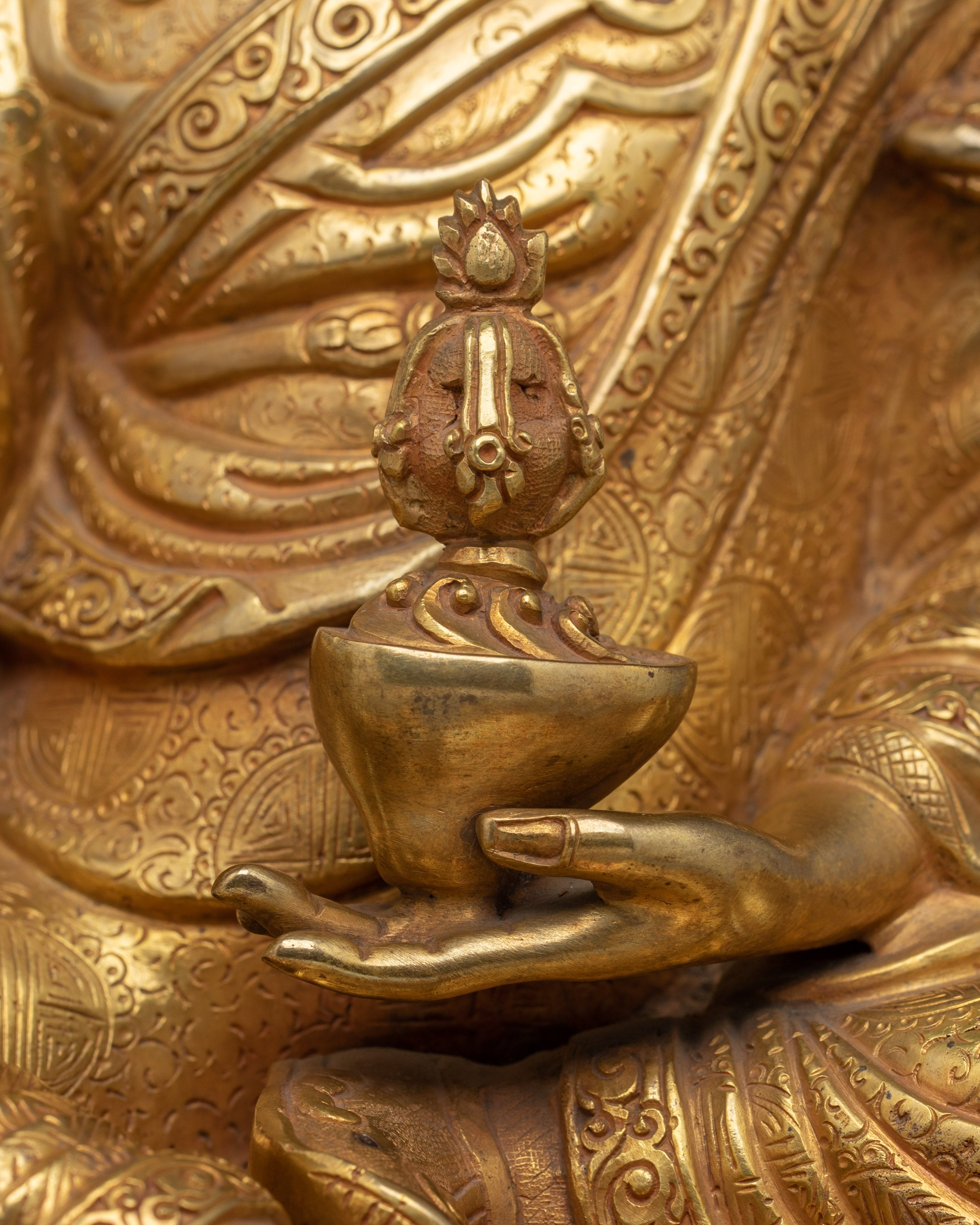 Himalayan Guru Rinpoche | Nepali Crafted Gold Gilded Icon