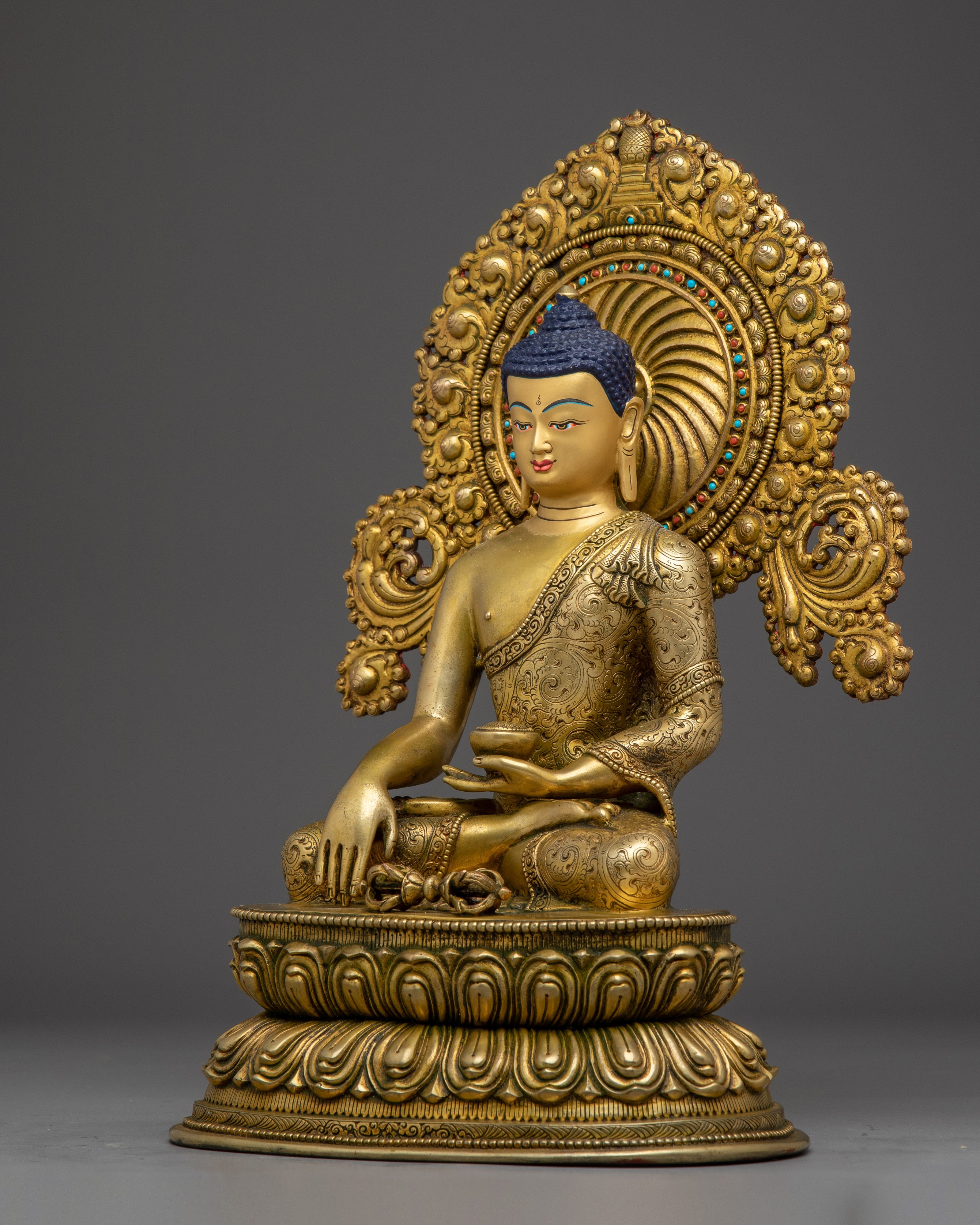 Shakyamuni Buddha, Gold Gilded Enlightened Teacher | Peace Born of Awakening