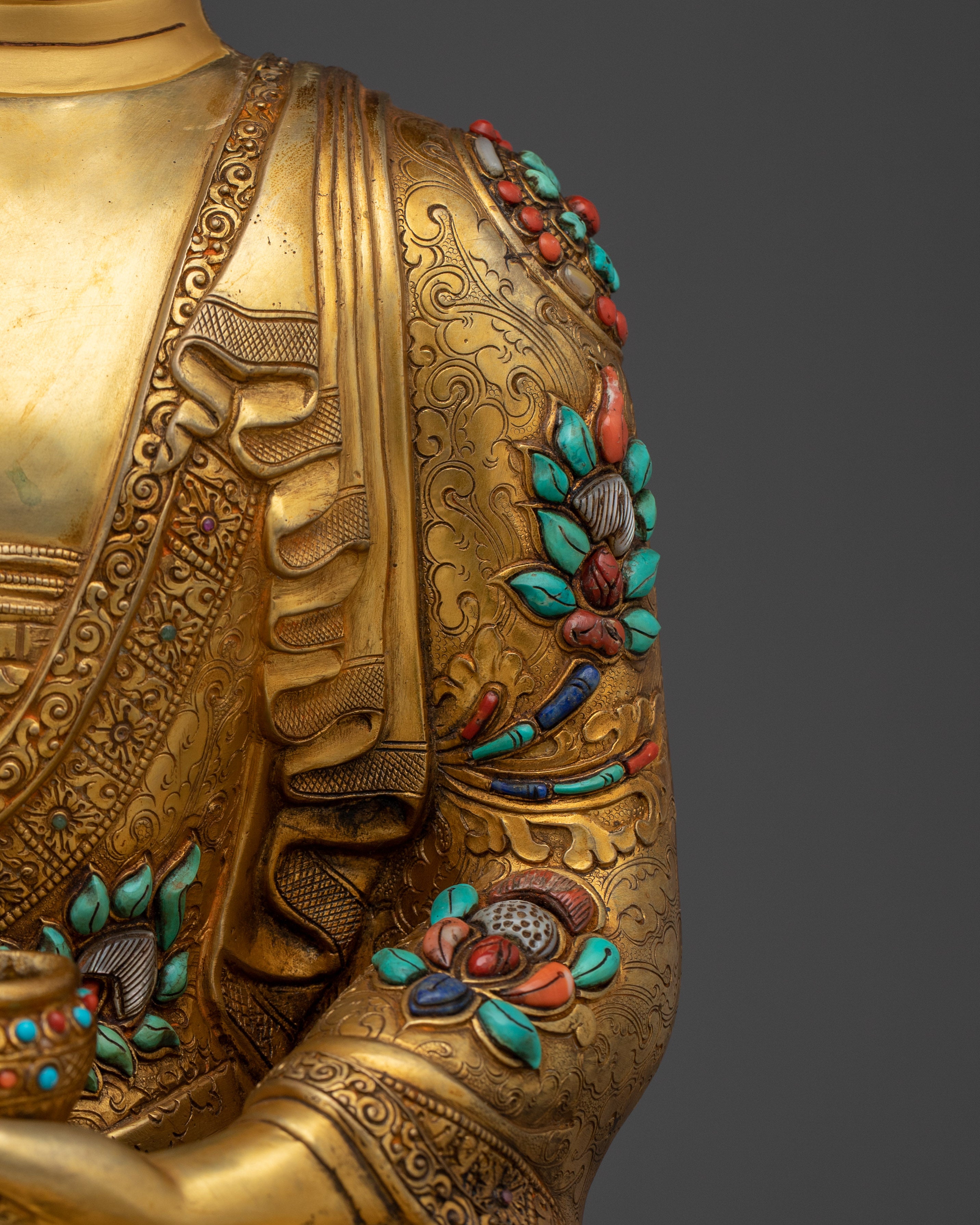 Shakyamuni, Buddha of Wisdom | Nepali Gold Gilded Icon