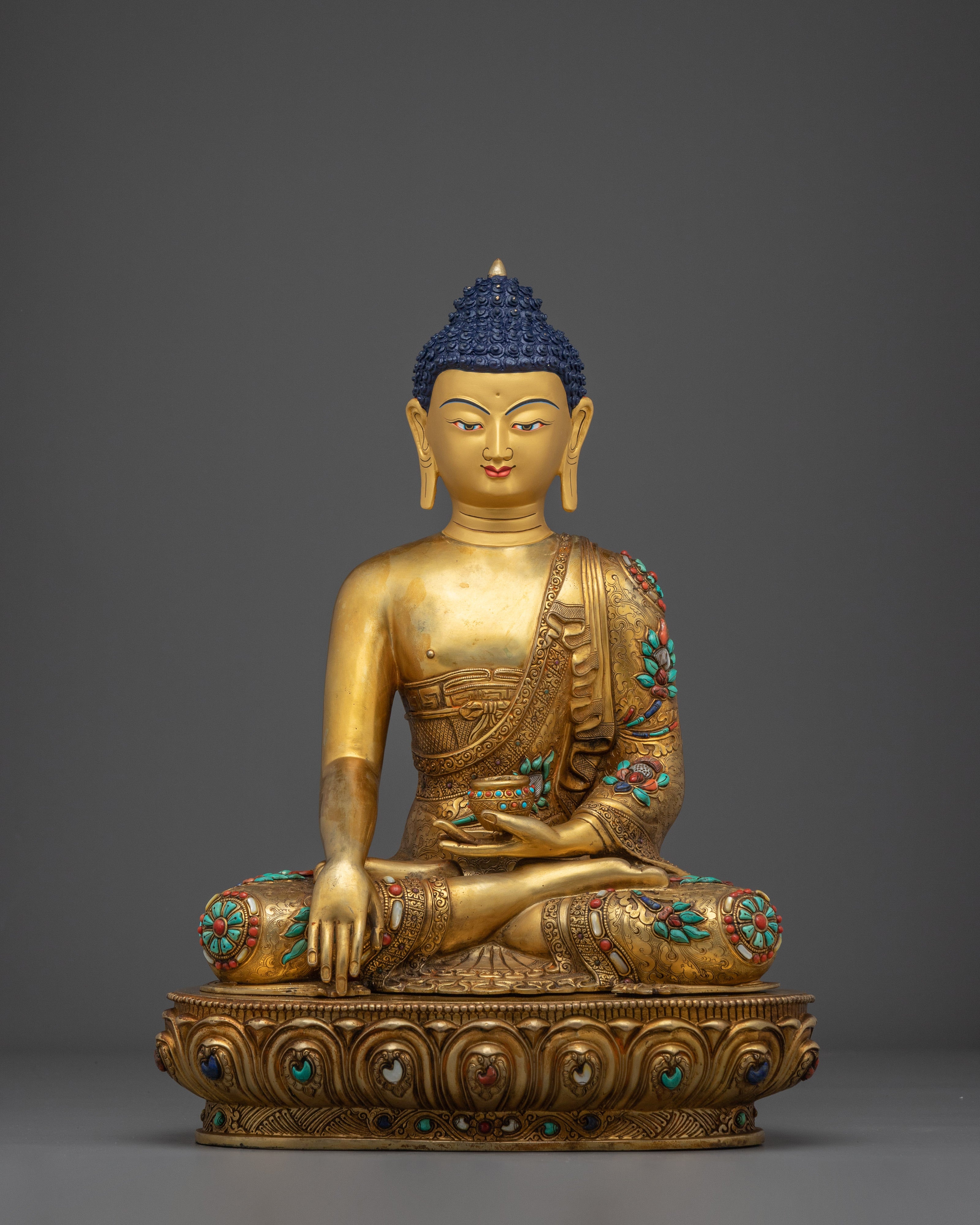 Shakyamuni, Buddha of Wisdom | Nepali Gold Gilded Icon
