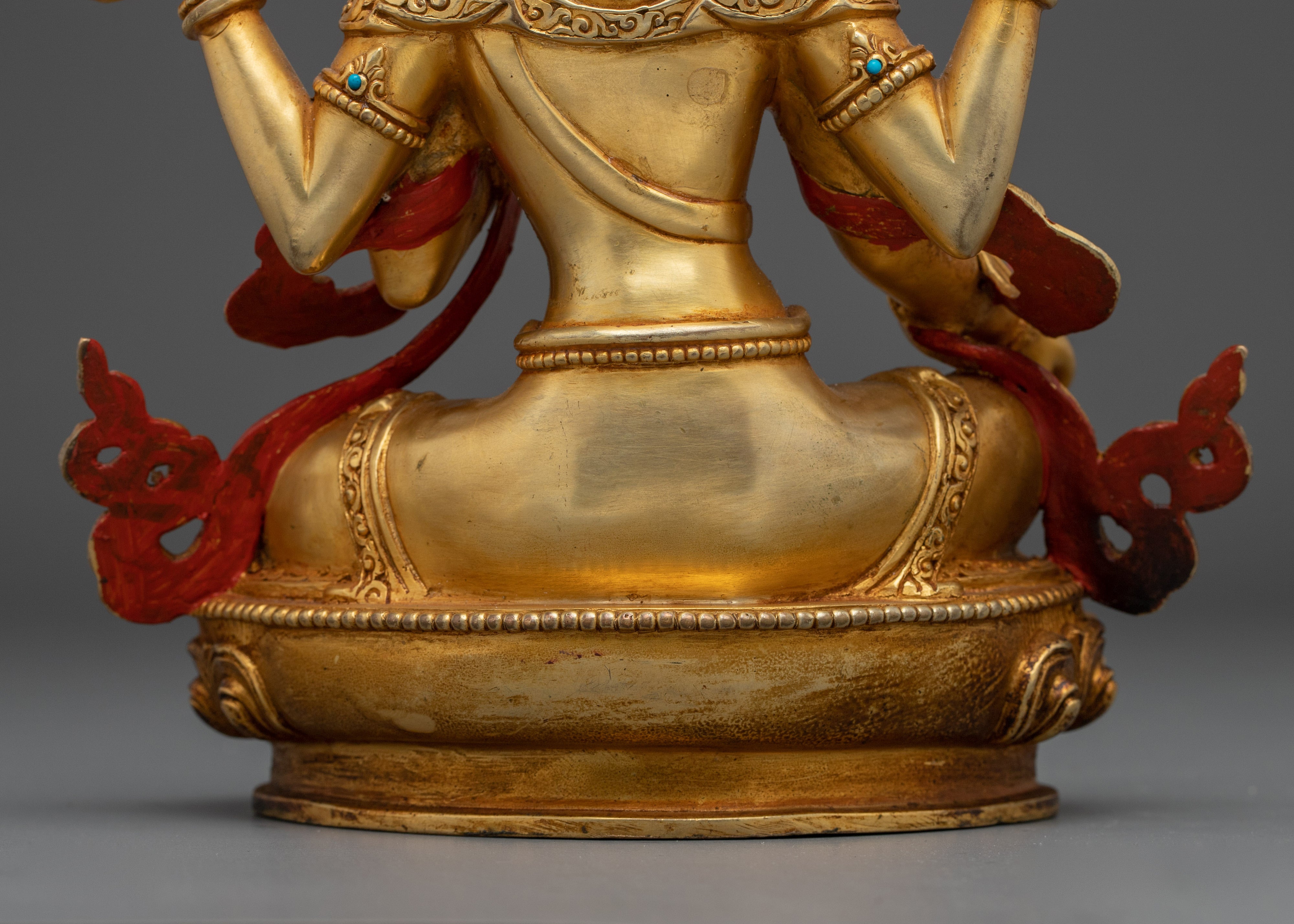 24K gold-gilded copper Laxmi statue | Handmade Spiritual & Altar Decor