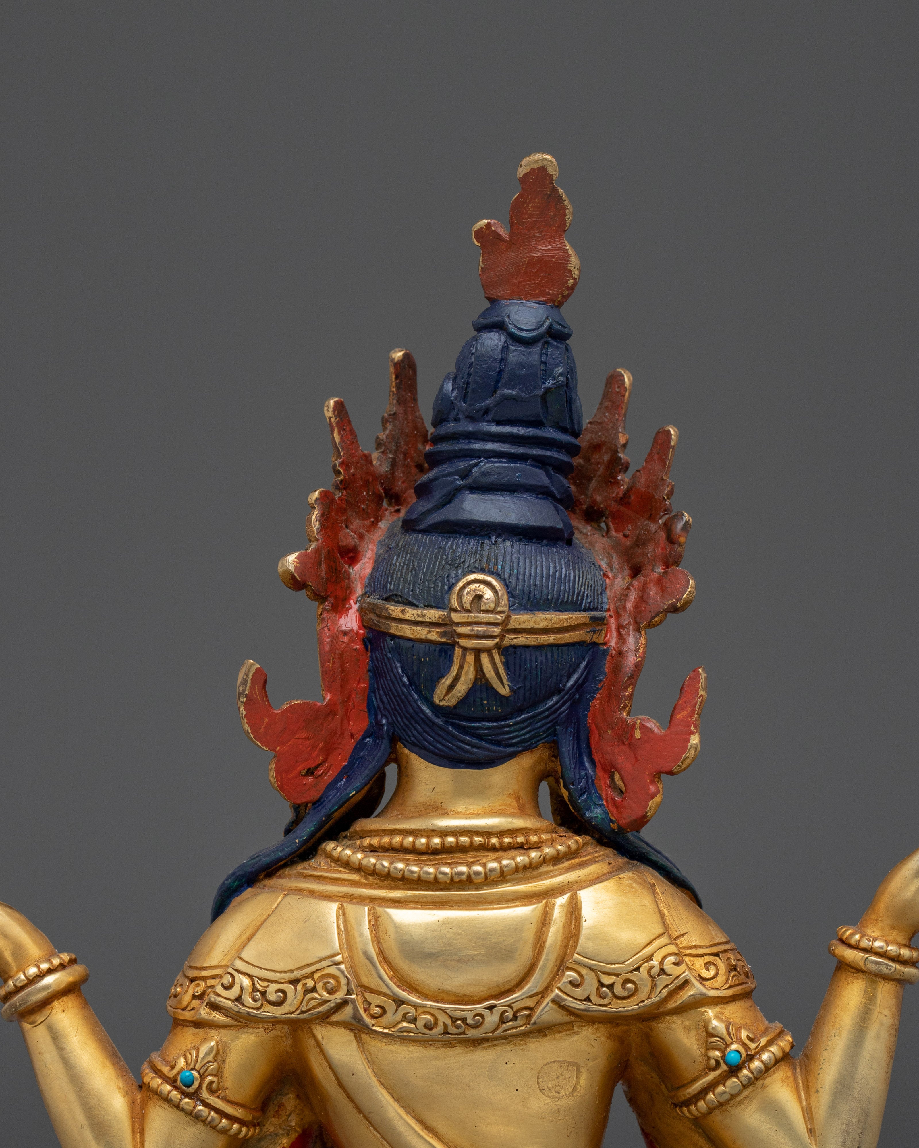 24K gold-gilded copper Laxmi statue | Handmade Spiritual & Altar Decor