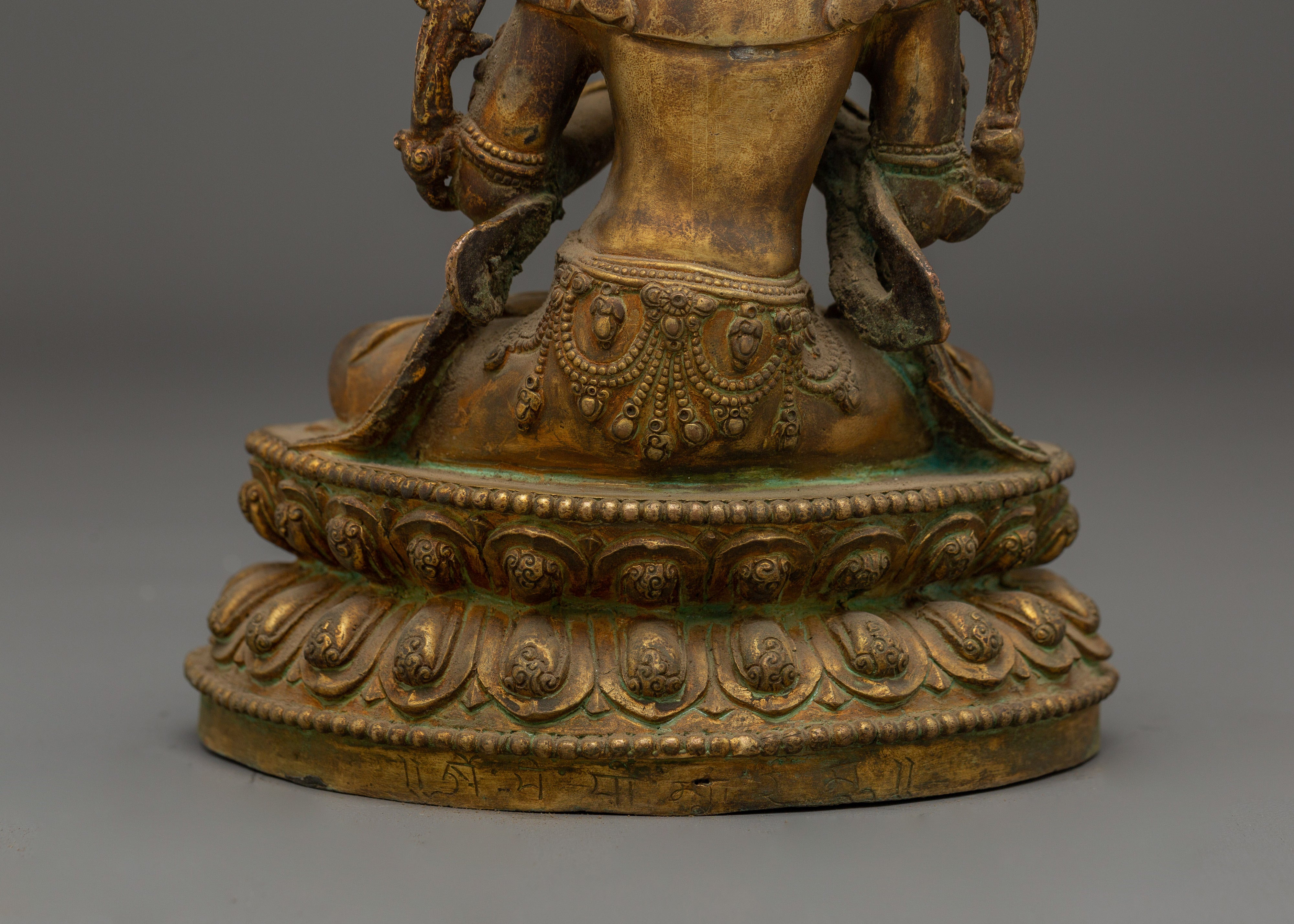 Manjushri Statue with Antique Finish | Wisdom Bodhisattva
