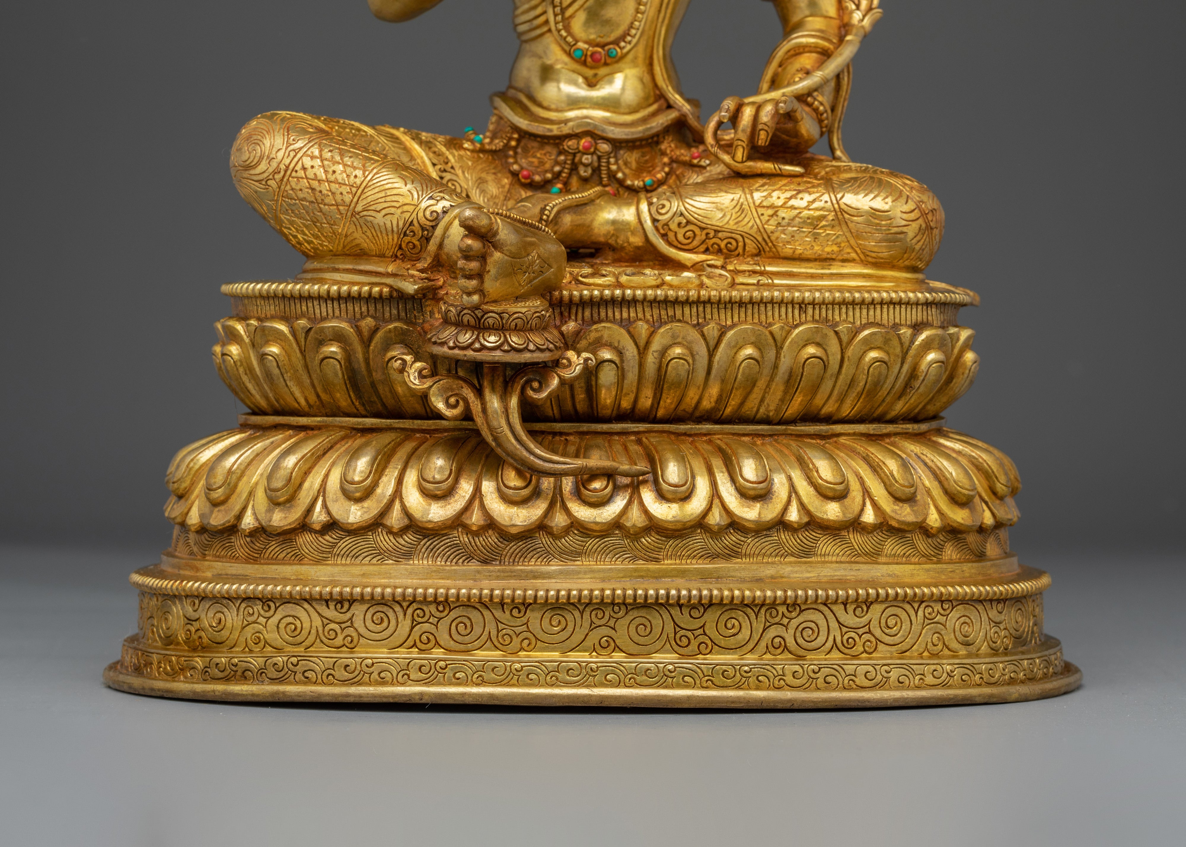 Manjushri, Dharma Sword Holder | Gold Gilded Tibetan Statue