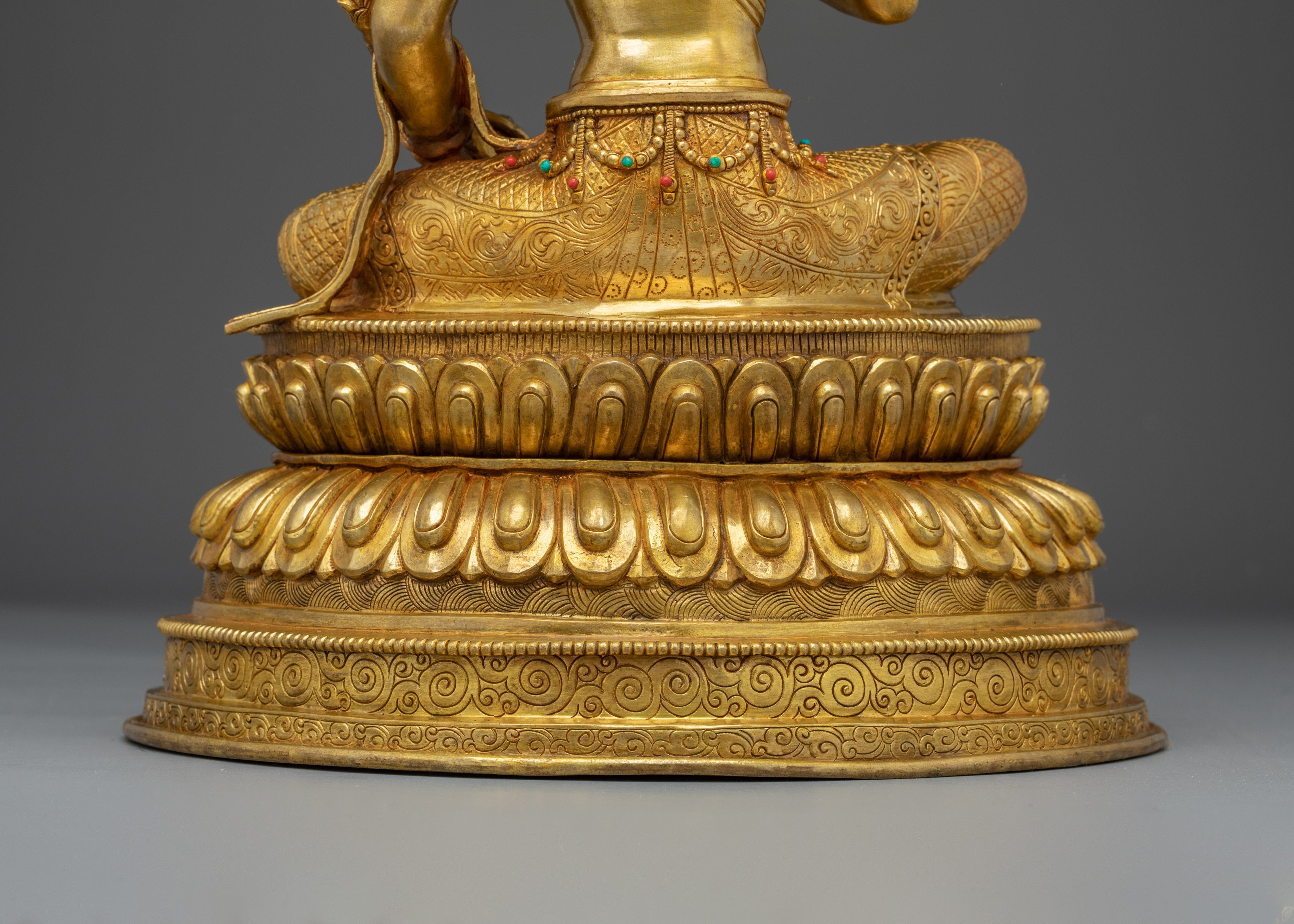 Manjushri, Dharma Sword Holder | Gold Gilded Tibetan Statue