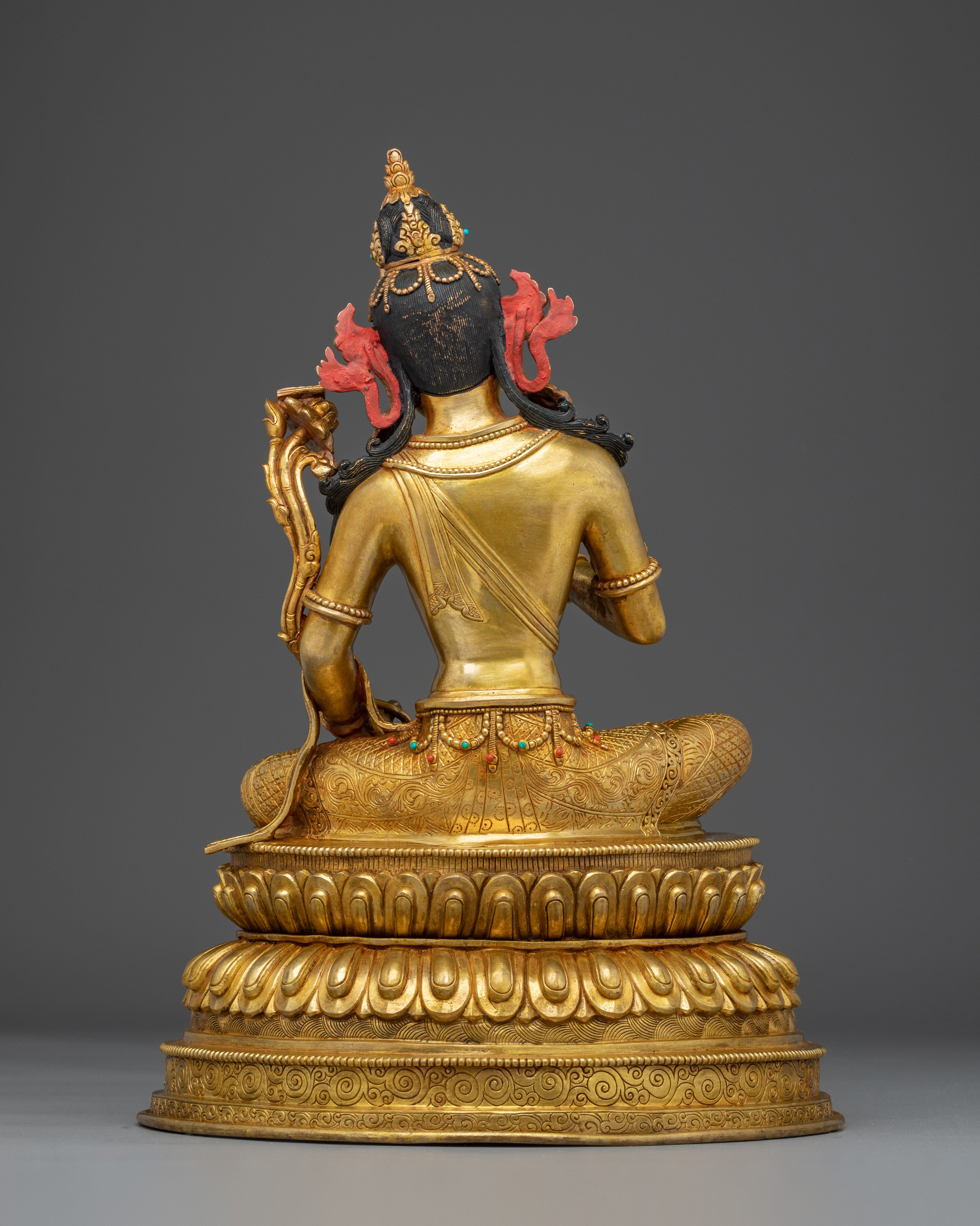 Manjushri, Dharma Sword Holder | Gold Gilded Tibetan Statue