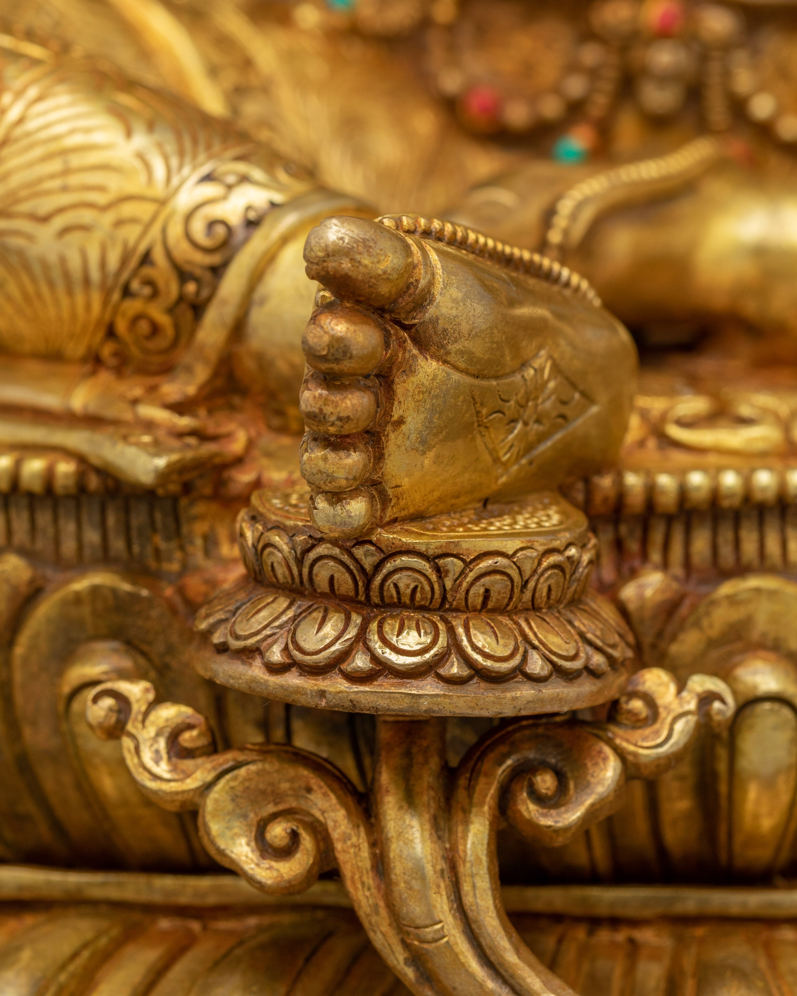 Manjushri, Dharma Sword Holder | Gold Gilded Tibetan Statue