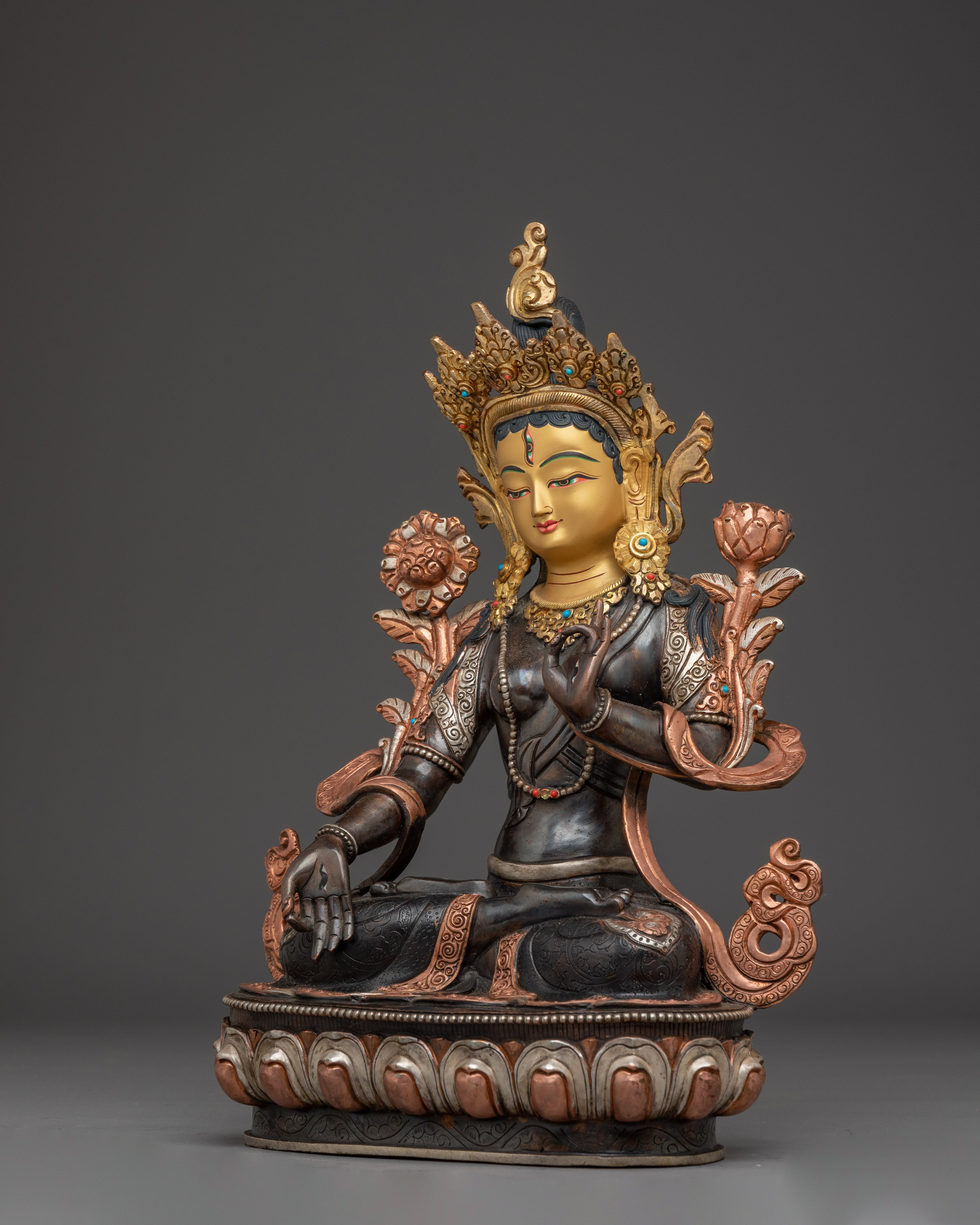 Seven-eyed Goddess White Tara Statue | Buddhist Healing Goddess