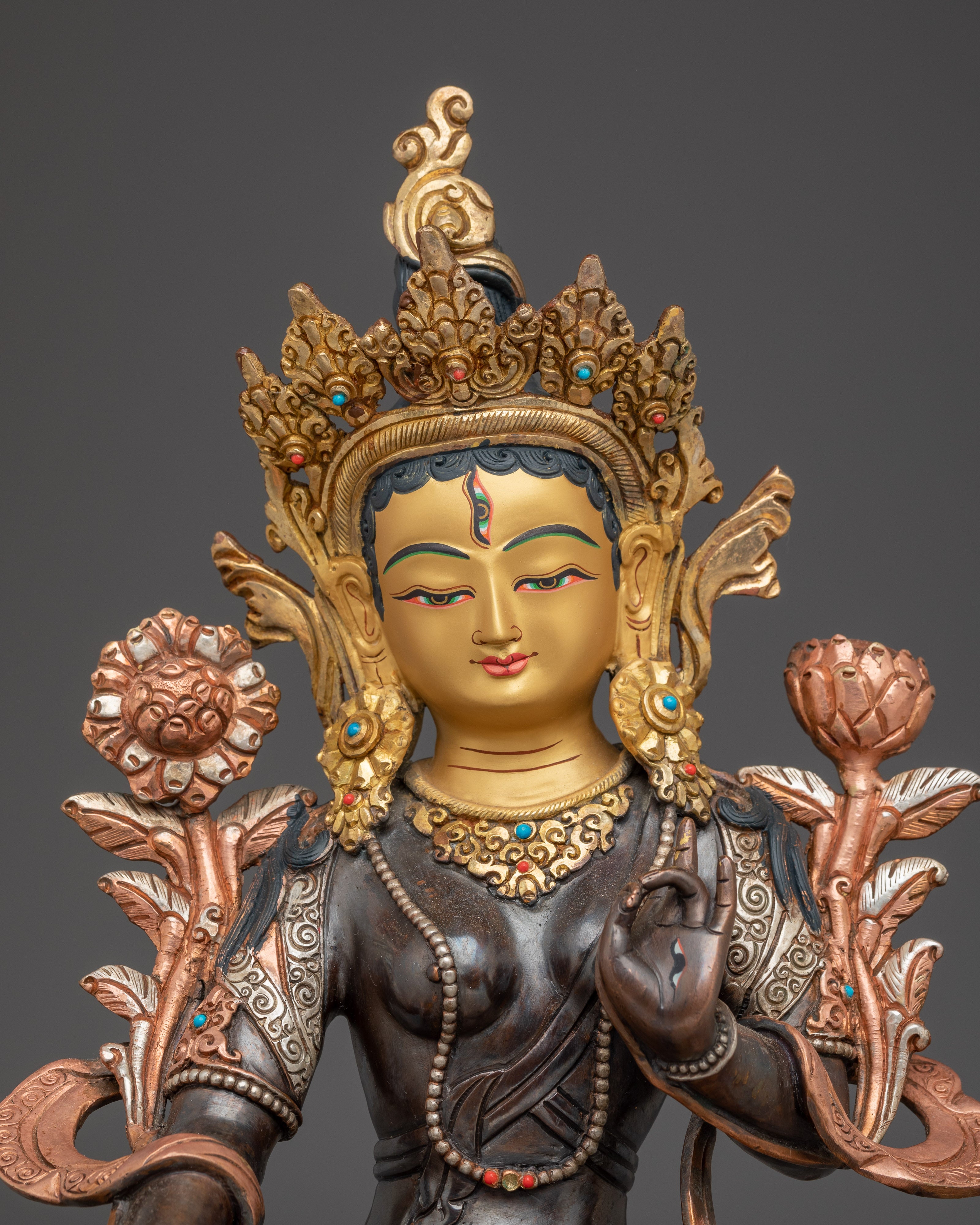 Seven-eyed Goddess White Tara Statue | Buddhist Healing Goddess