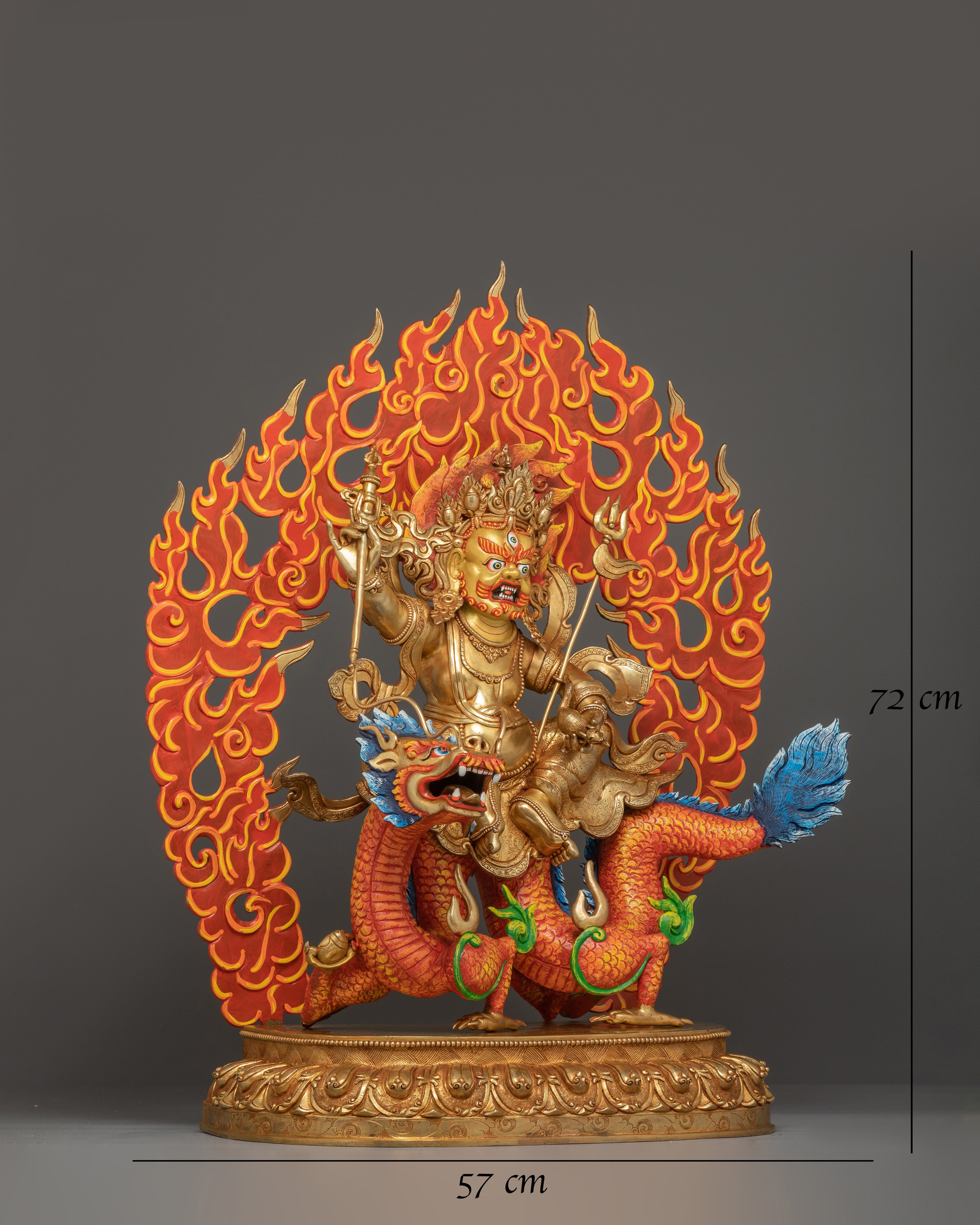 White Dzambhala Statue: Wealth Deity with Dragon