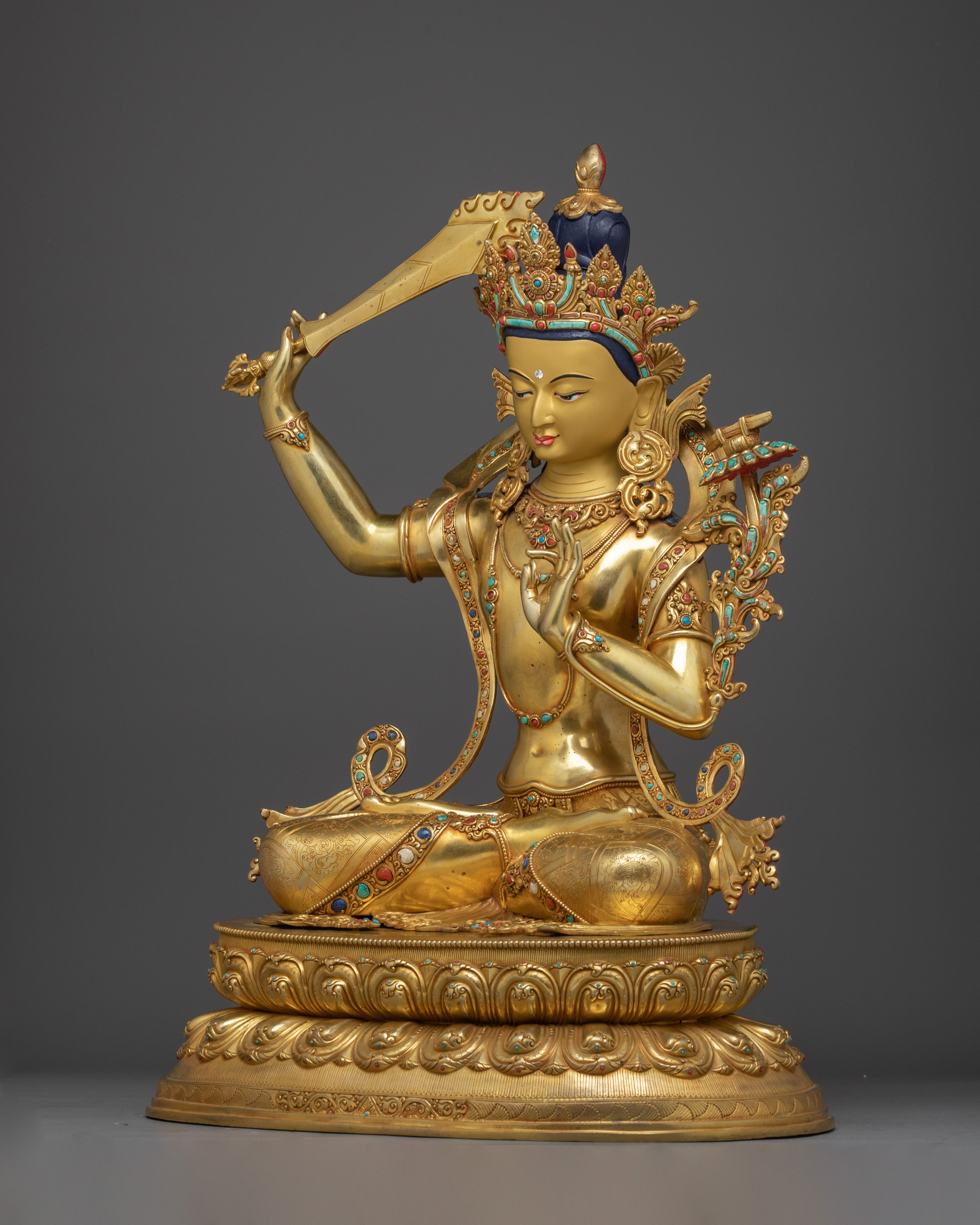 Manjushri Artwork: Golden Spiritual Decor