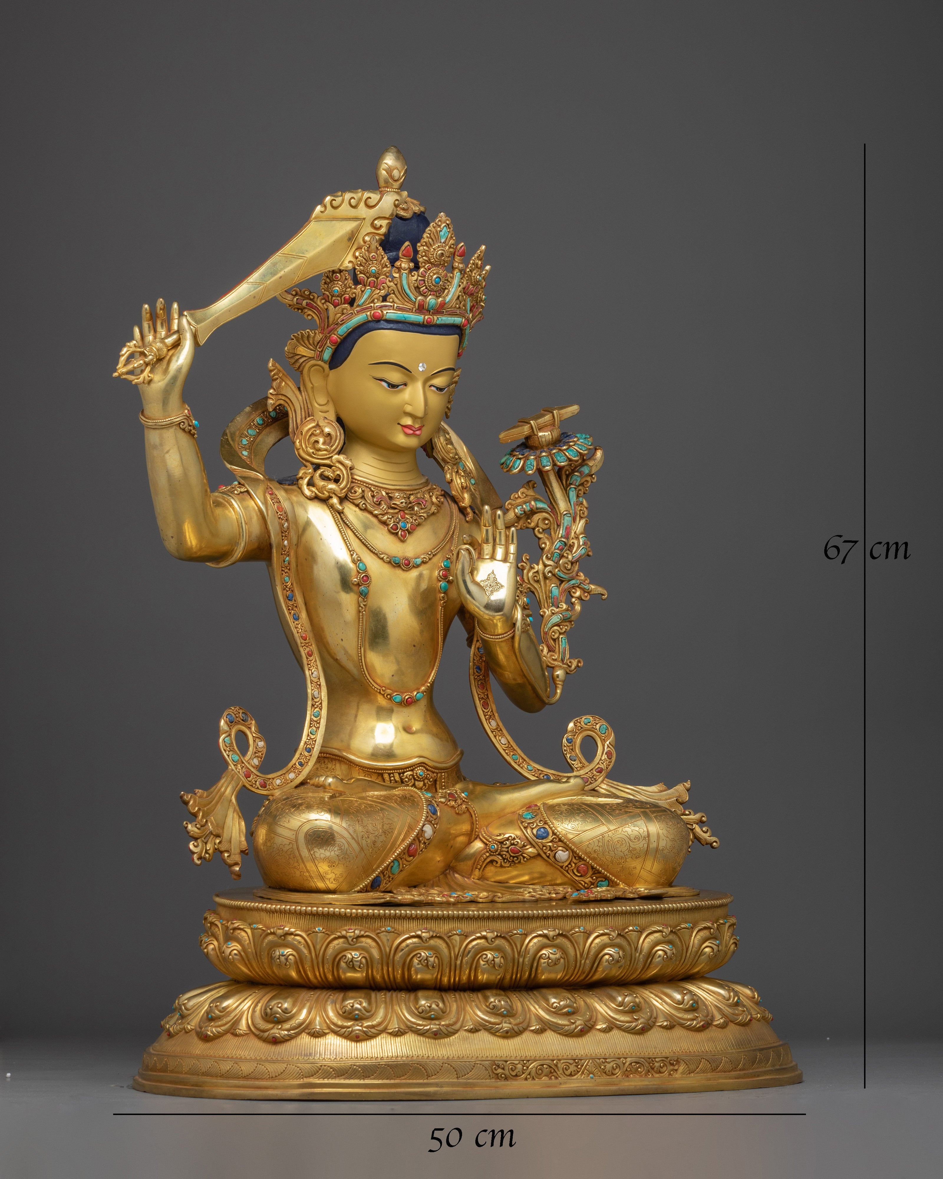 Manjushri Artwork: Golden Spiritual Decor