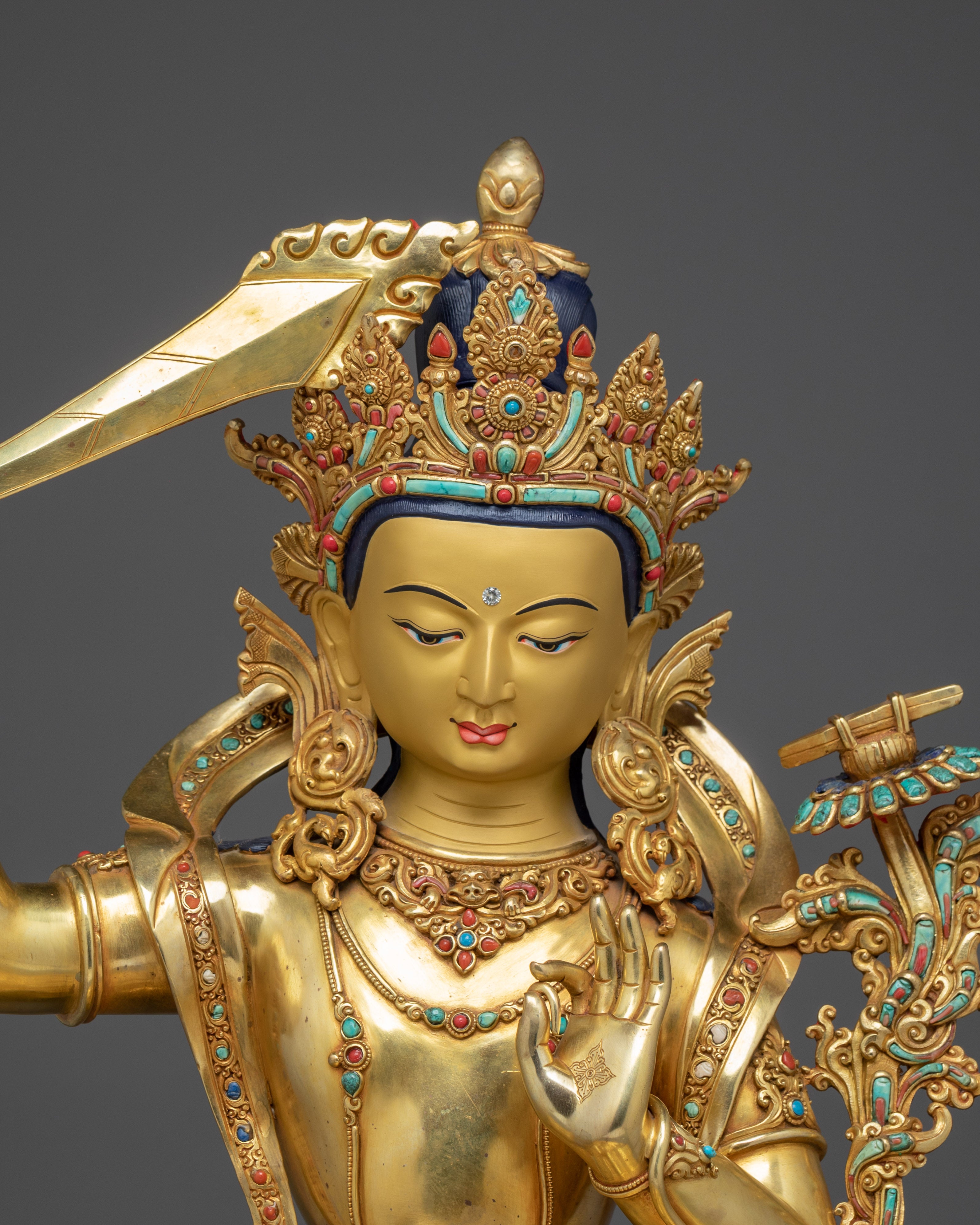 Manjushri Artwork: Golden Spiritual Decor