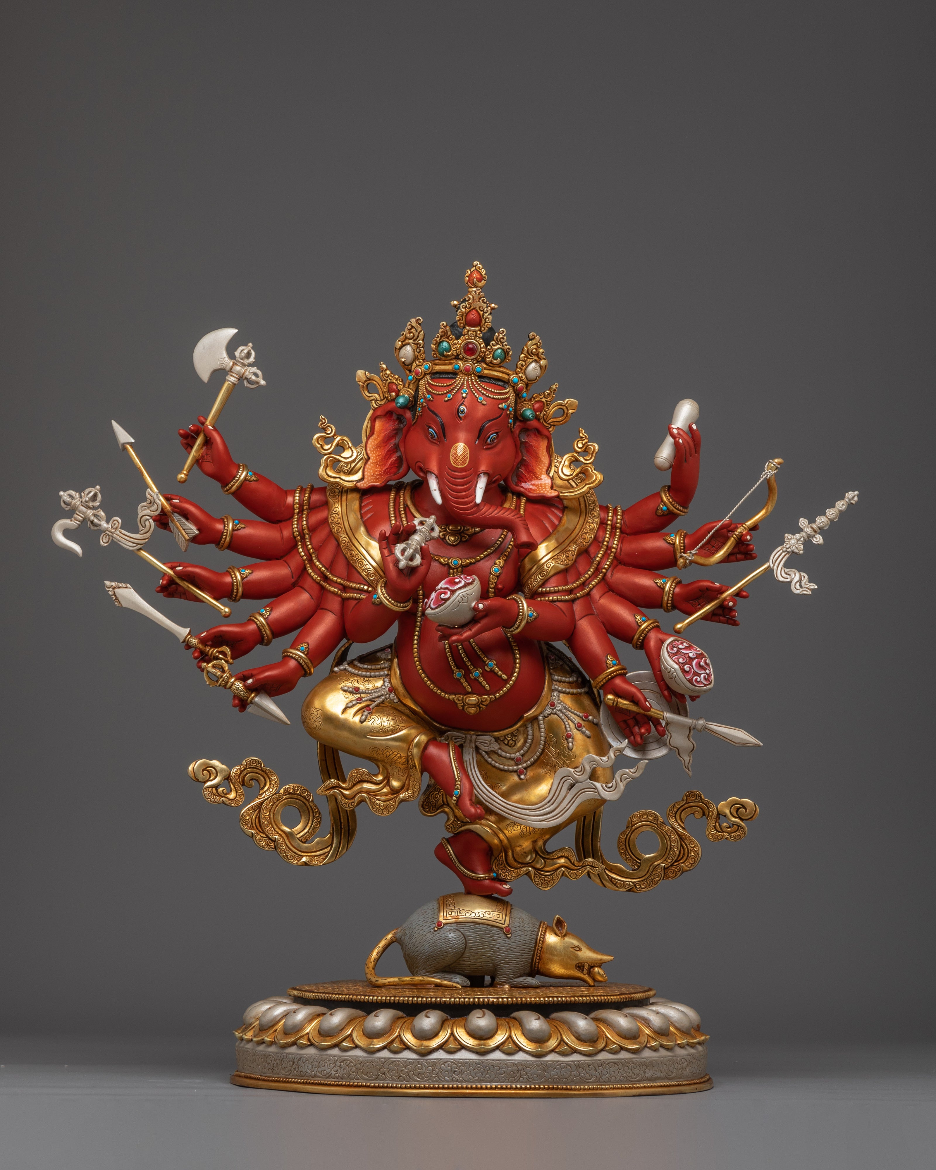 Multi-armed Ganesha Statue | Embodiment of Intelligence and Wisdom