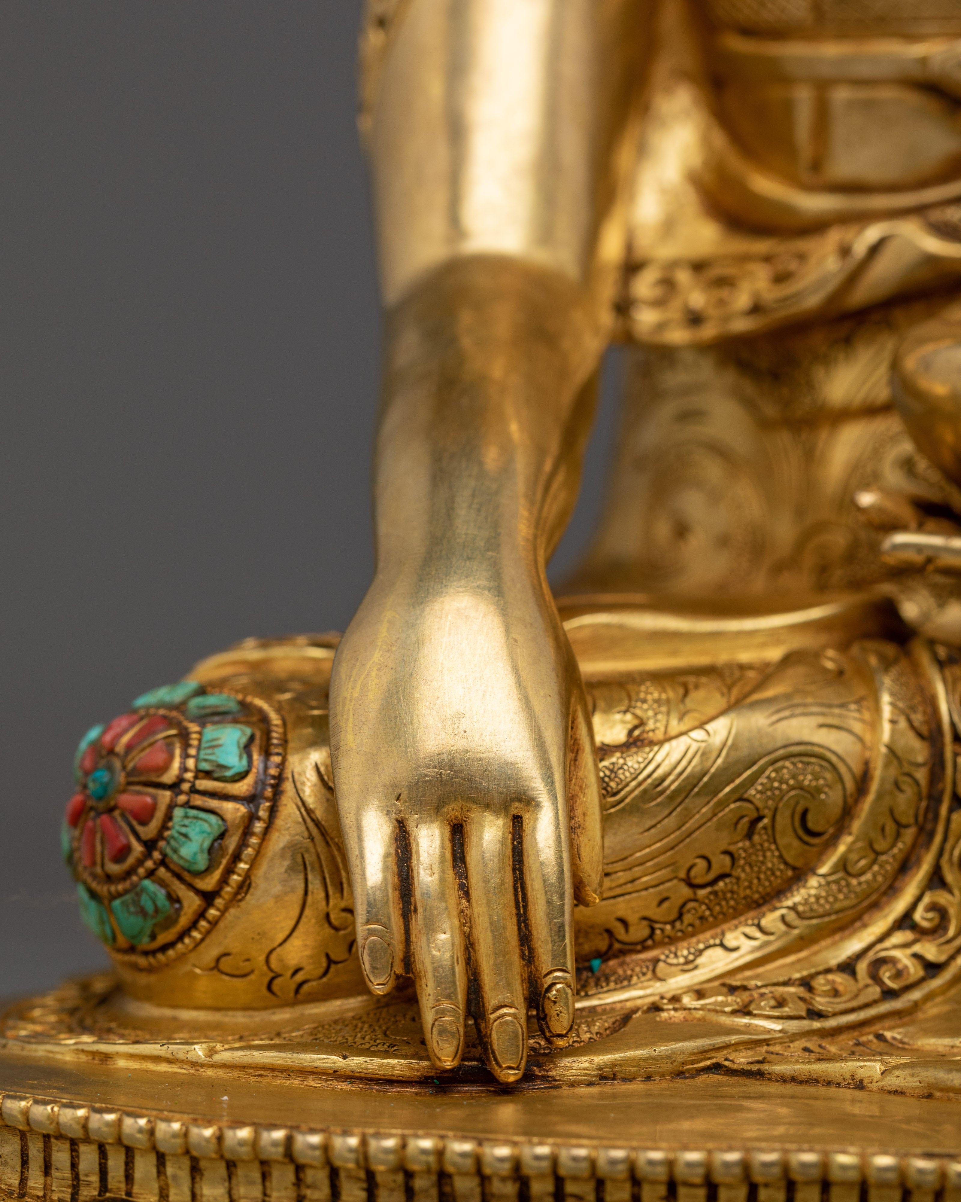 Shakyamuni Buddha Art, Peaceful Sage Sculpture | Handcrafted Tibetan Symbol