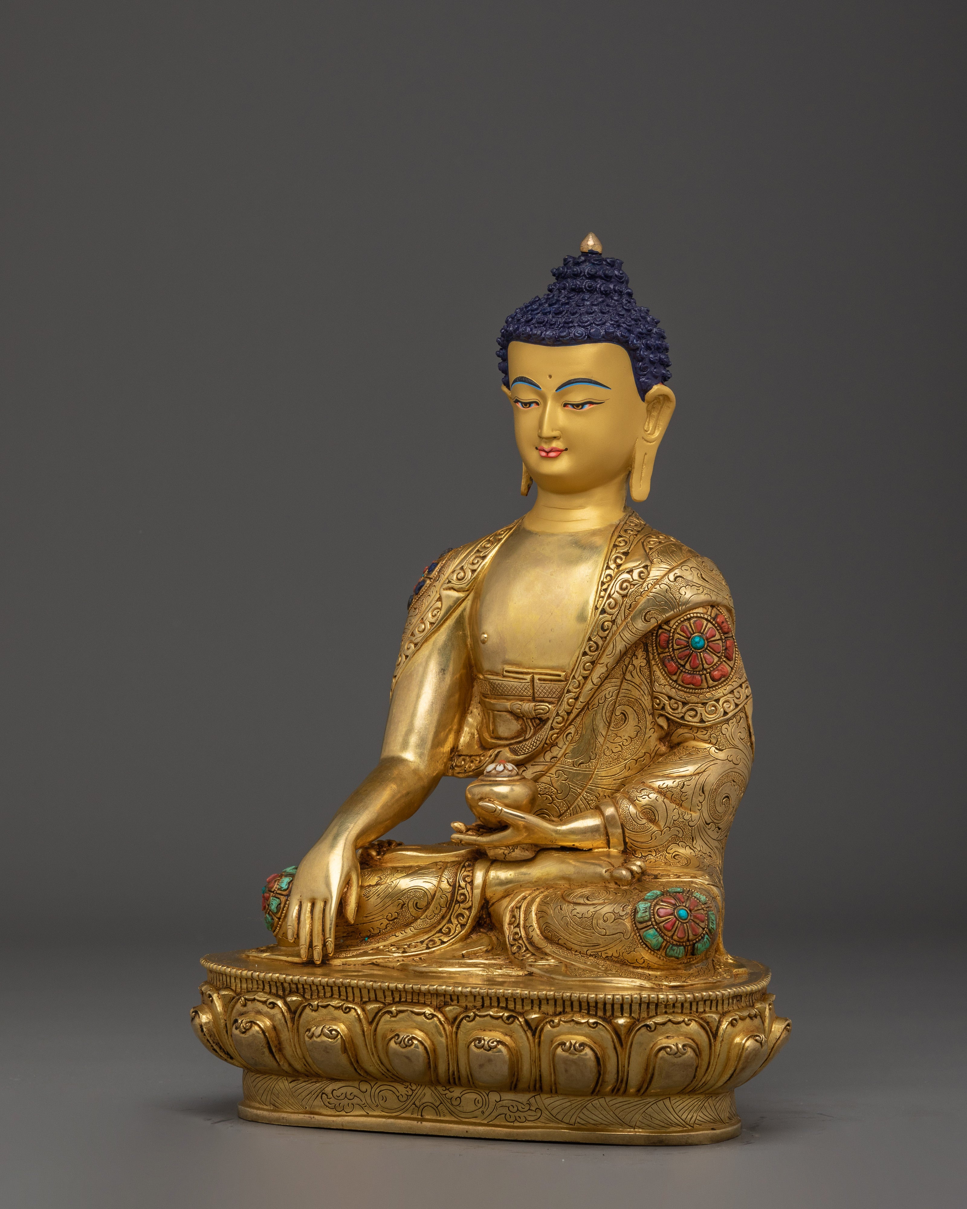 Shakyamuni Buddha Art, Peaceful Sage Sculpture | Handcrafted Tibetan Symbol