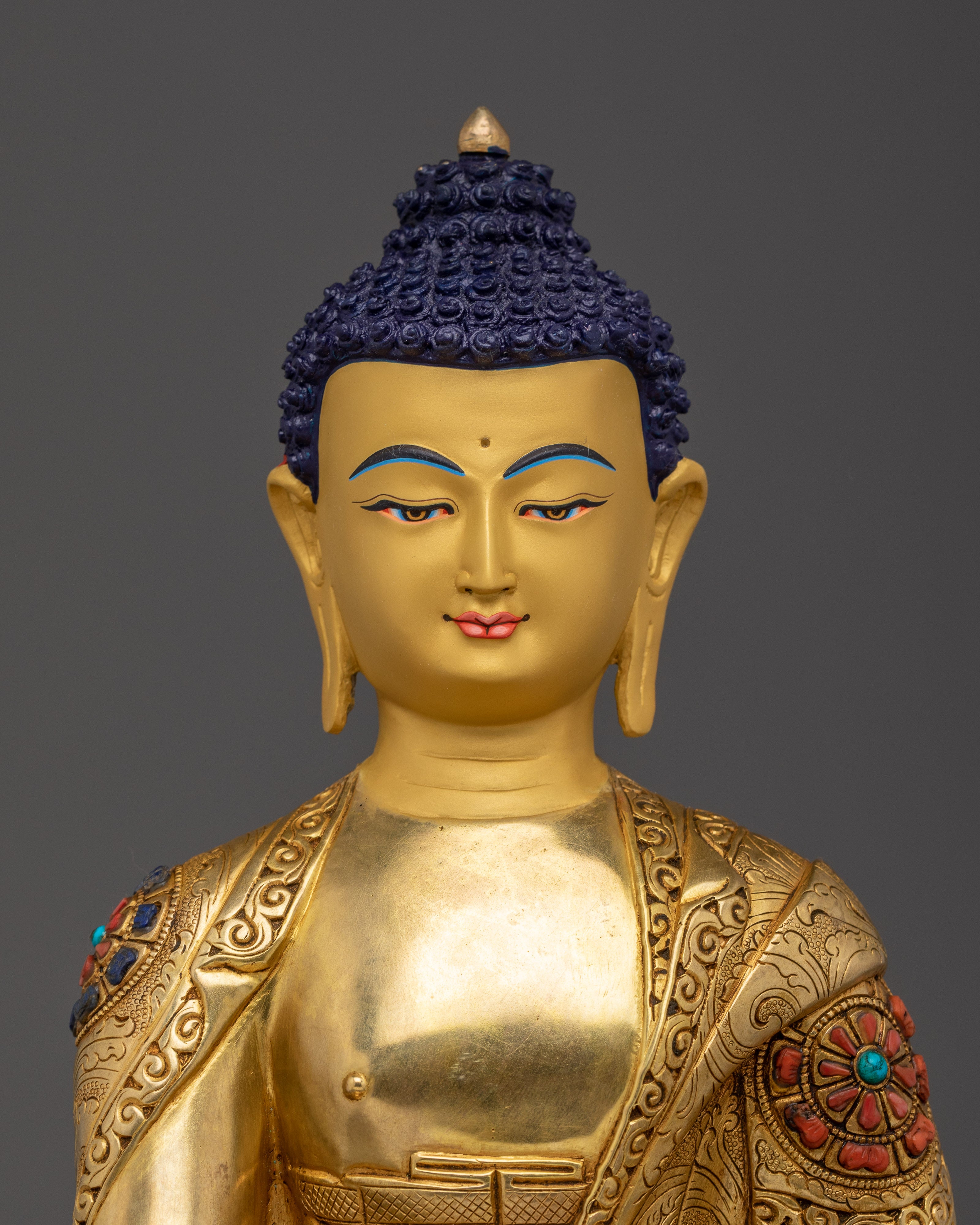 Shakyamuni Buddha Art, Peaceful Sage Sculpture | Handcrafted Tibetan Symbol