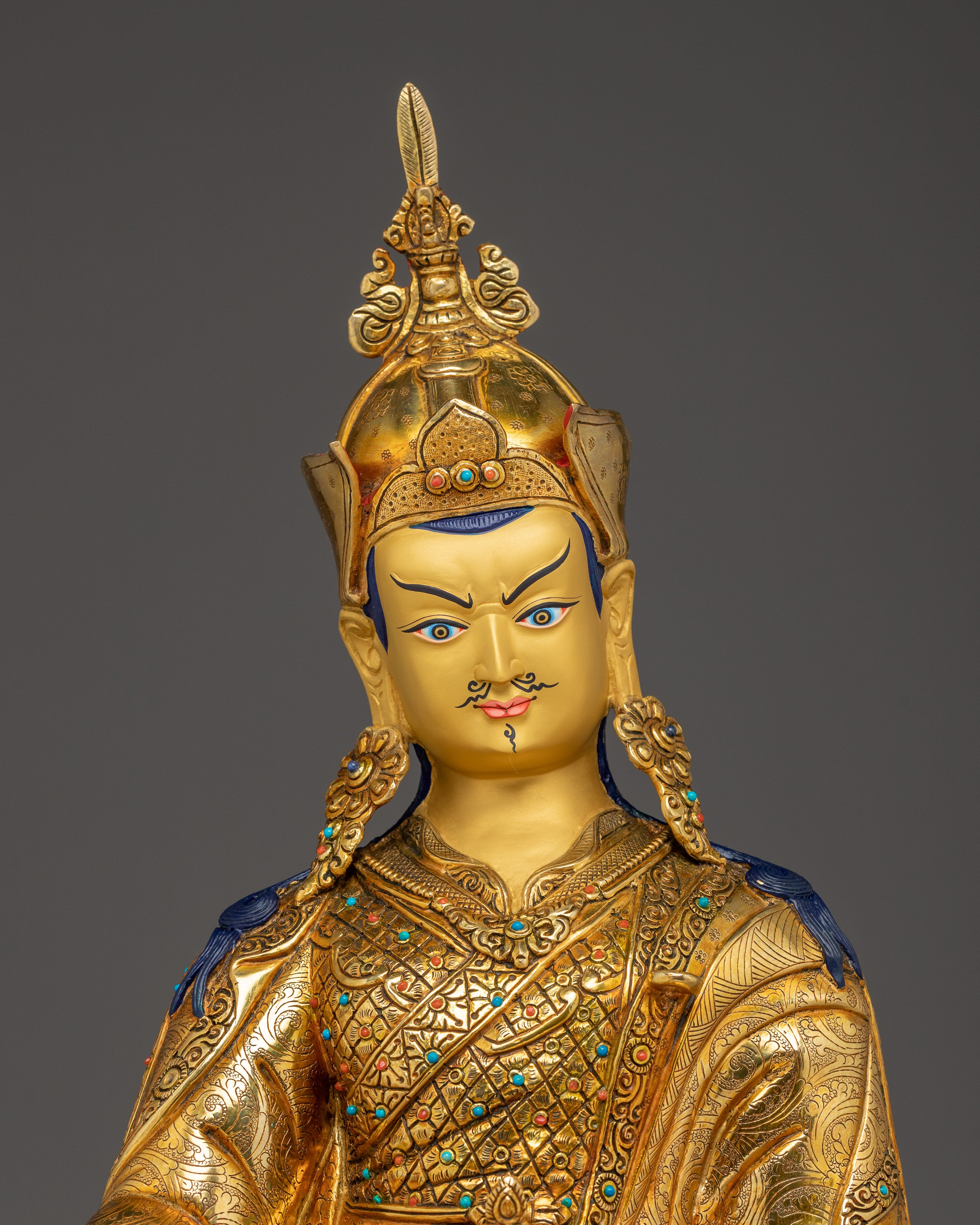 Guru Rinpoche, Founder of Vajrayana Tradition | Handcrafted Icon of Enlightened Power