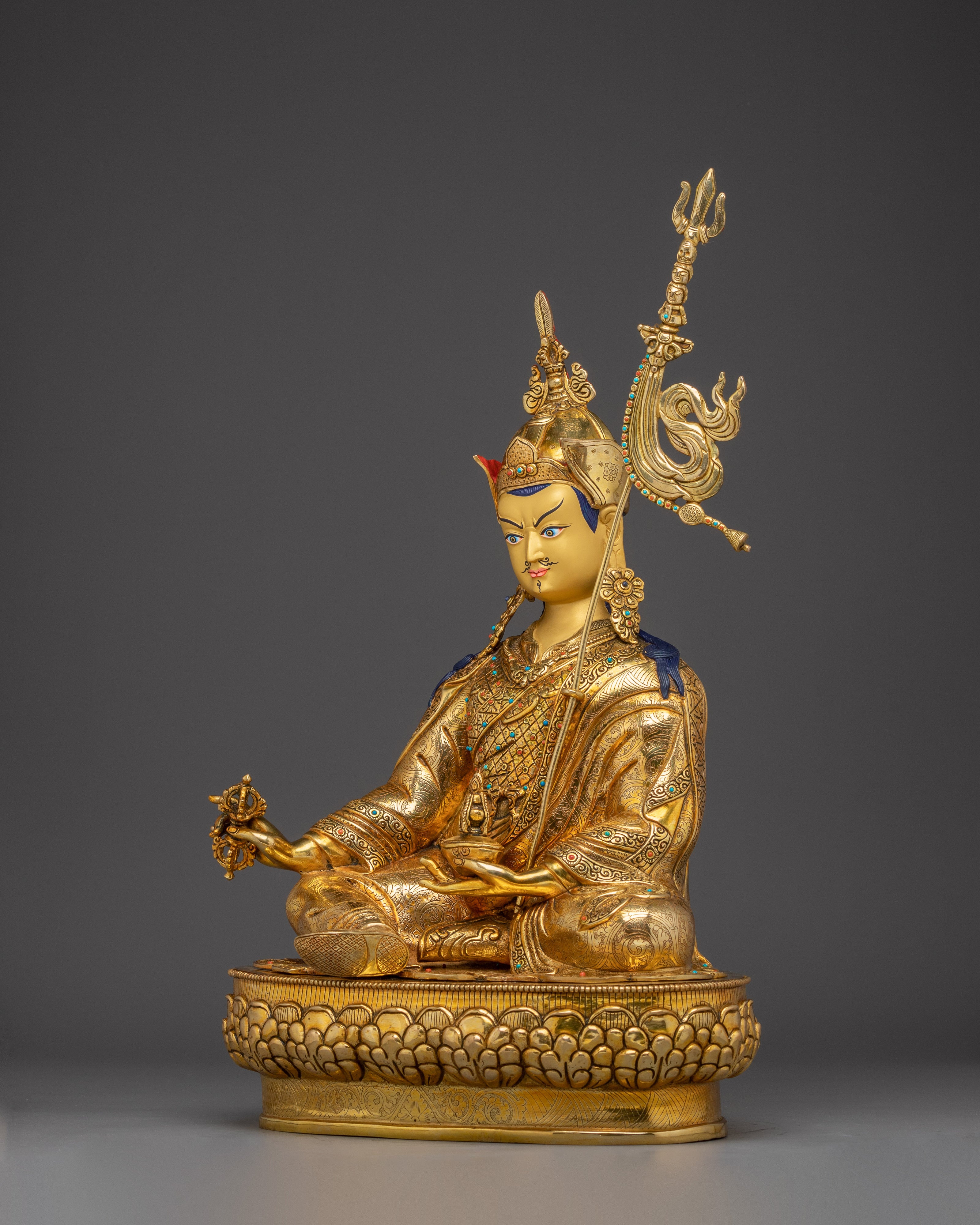 Guru Rinpoche, Founder of Vajrayana Tradition | Handcrafted Icon of Enlightened Power