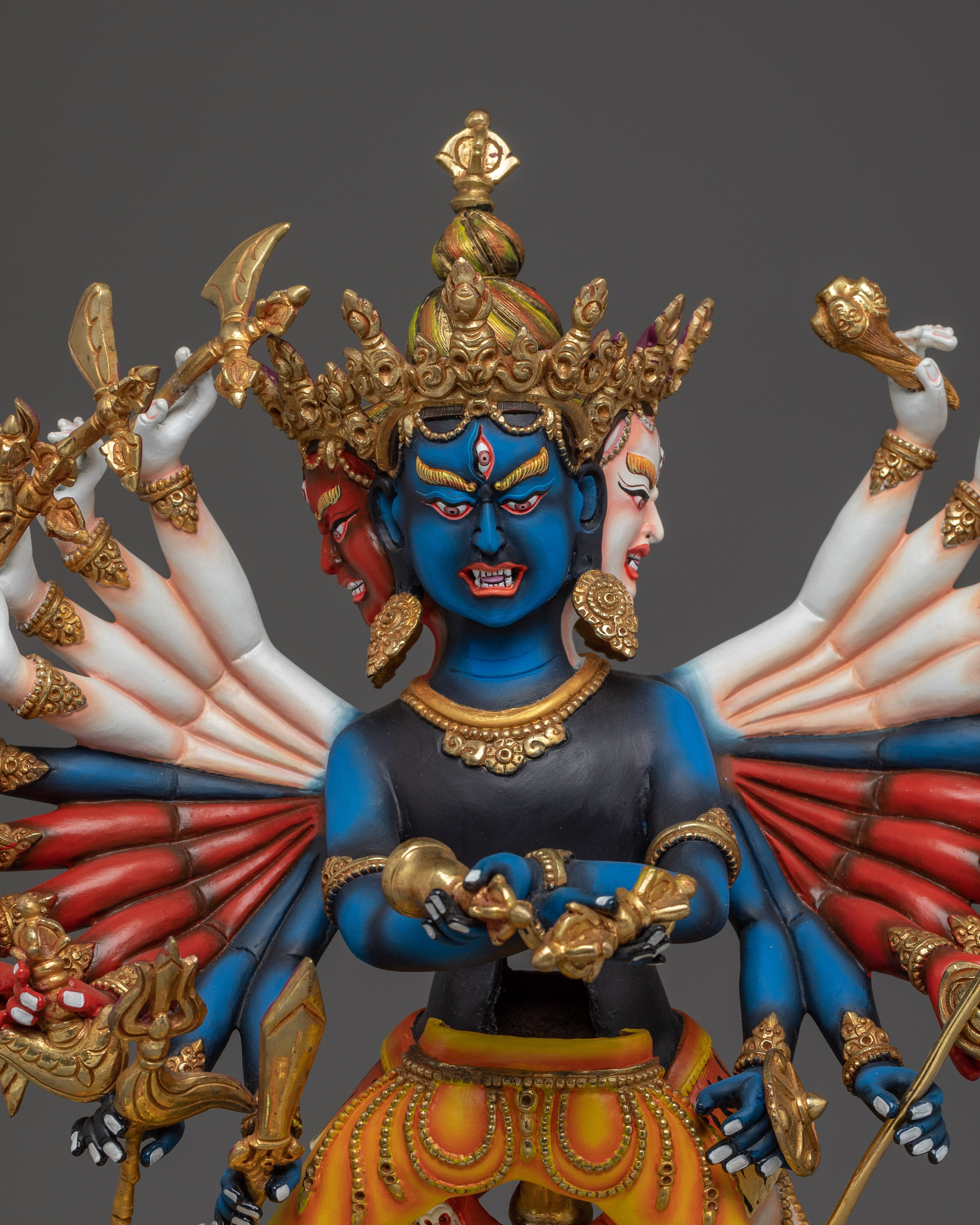 Kalachakra with Consort Colorful Statue | Traditional Artwork