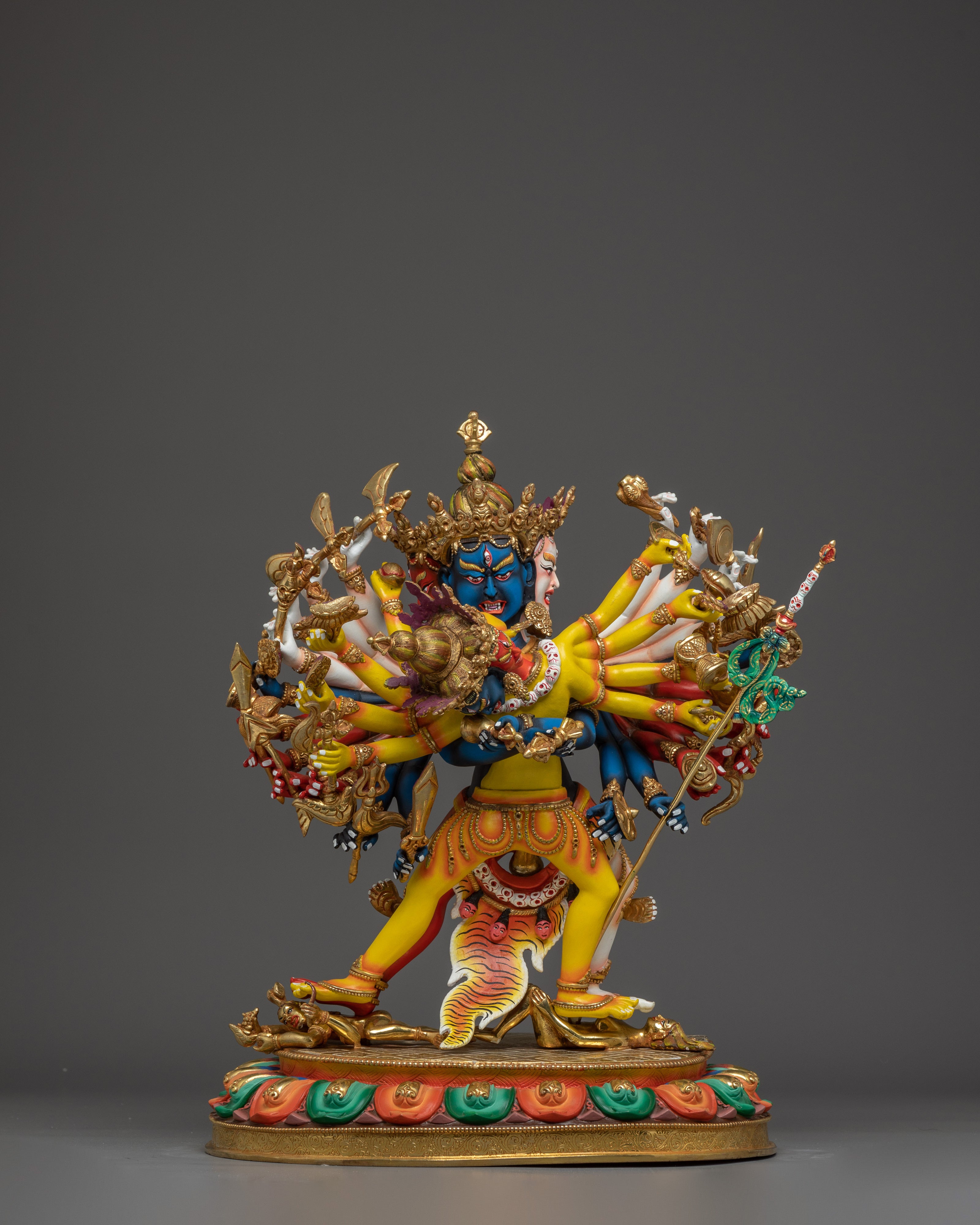 Kalachakra with Consort Colorful Statue | Traditional Artwork