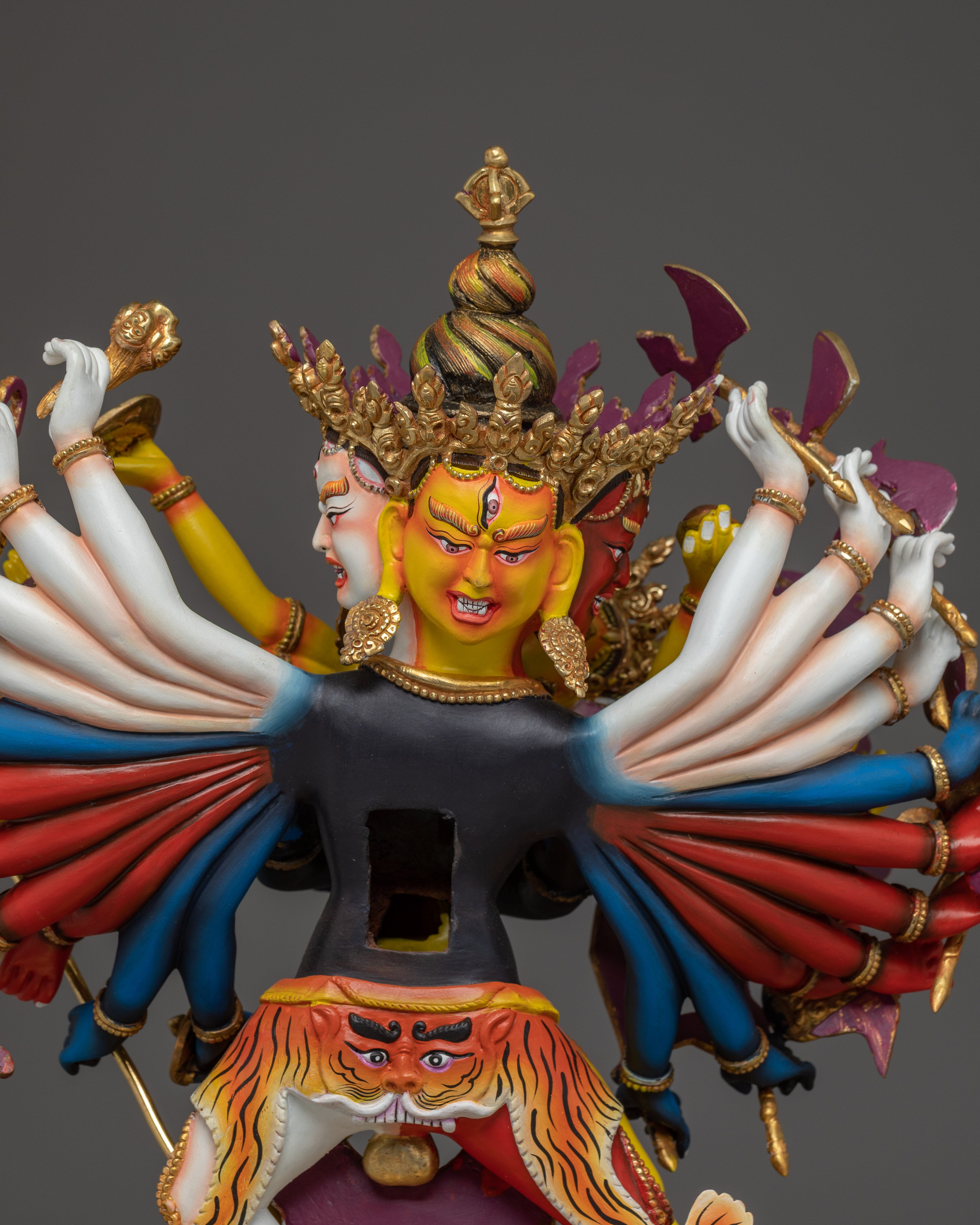 Kalachakra with Consort Colorful Statue | Traditional Artwork