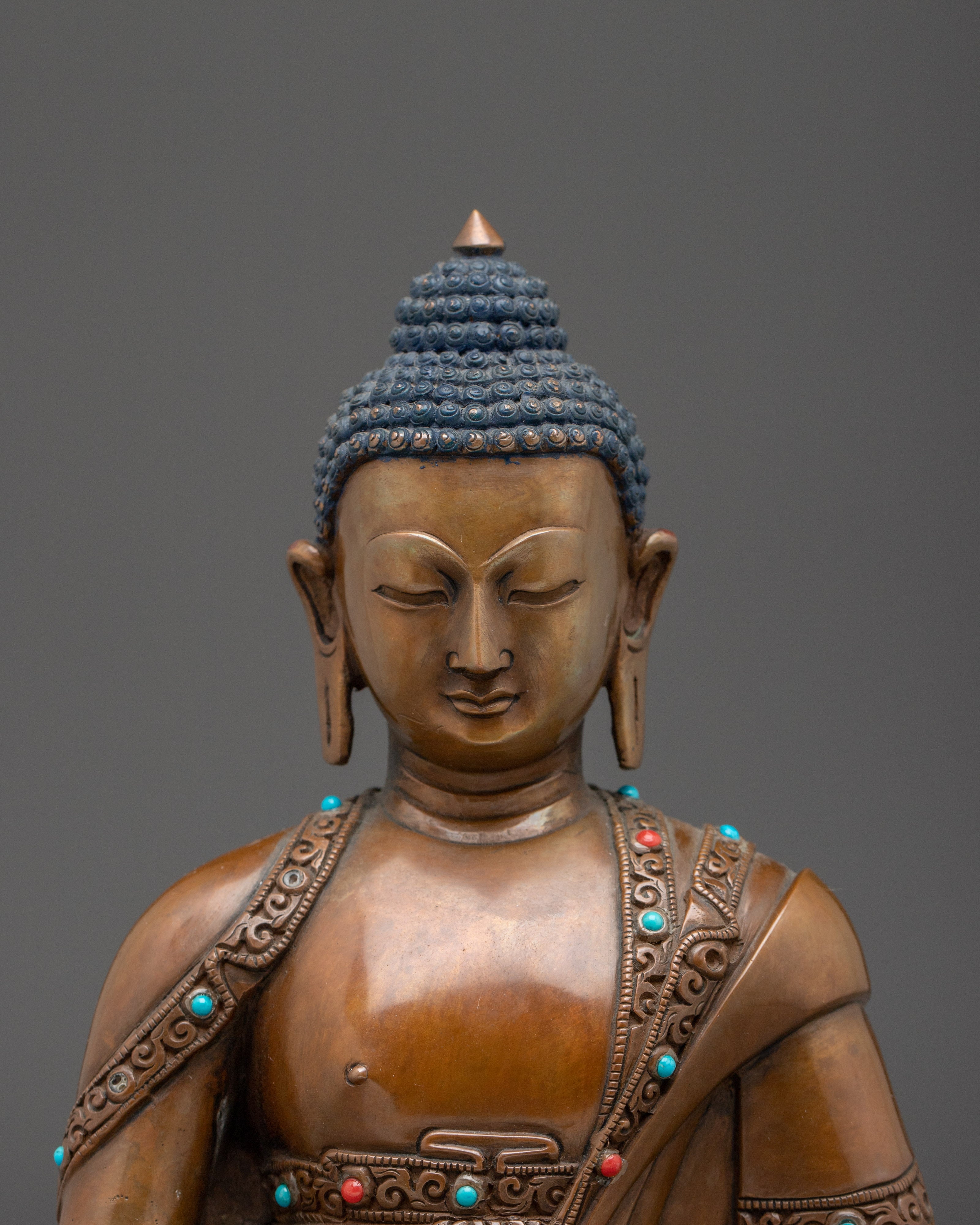 Sacred Oxidized Amitabha Buddha | Lotus Seated Spiritual Icon