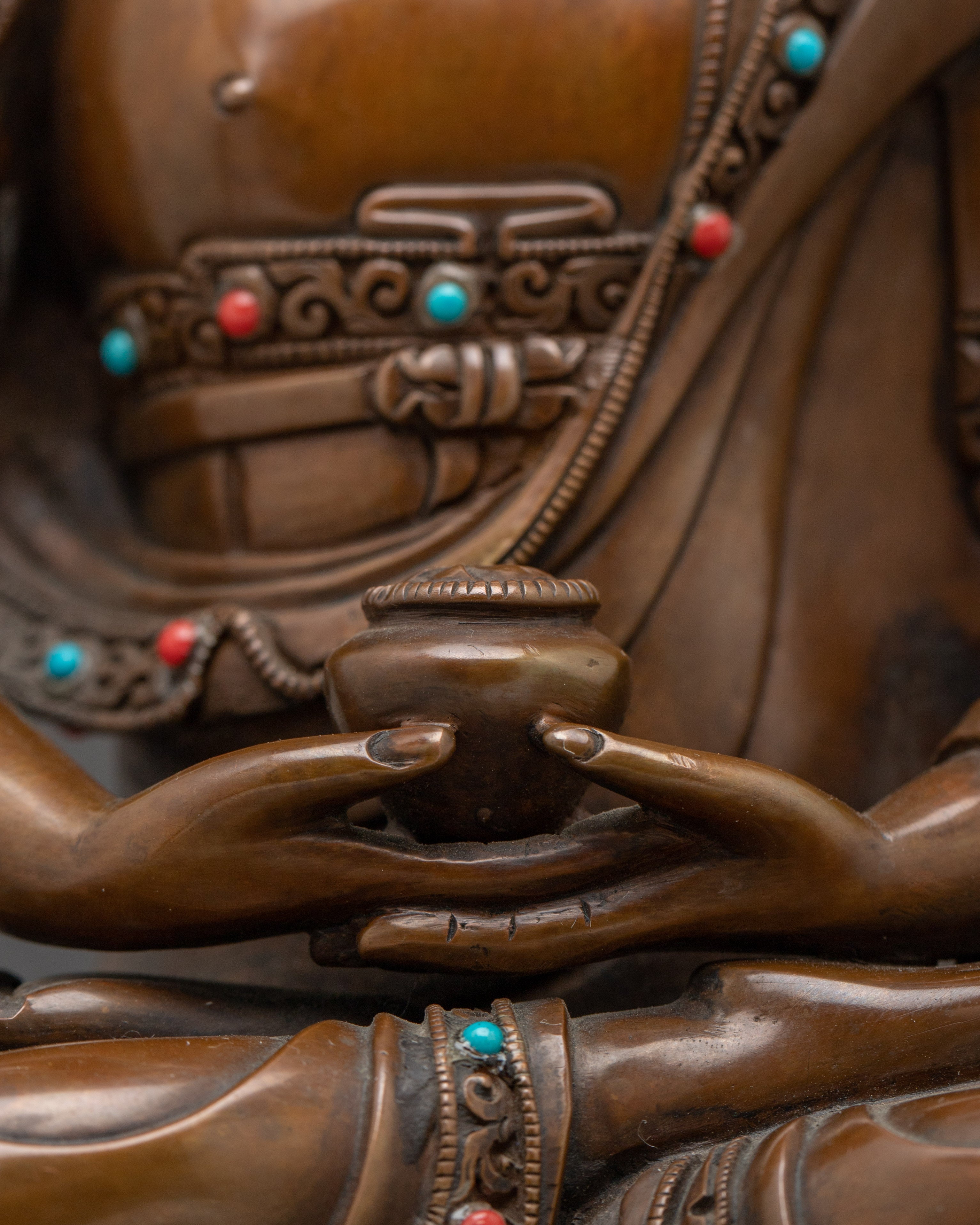 Sacred Oxidized Amitabha Buddha | Lotus Seated Spiritual Icon