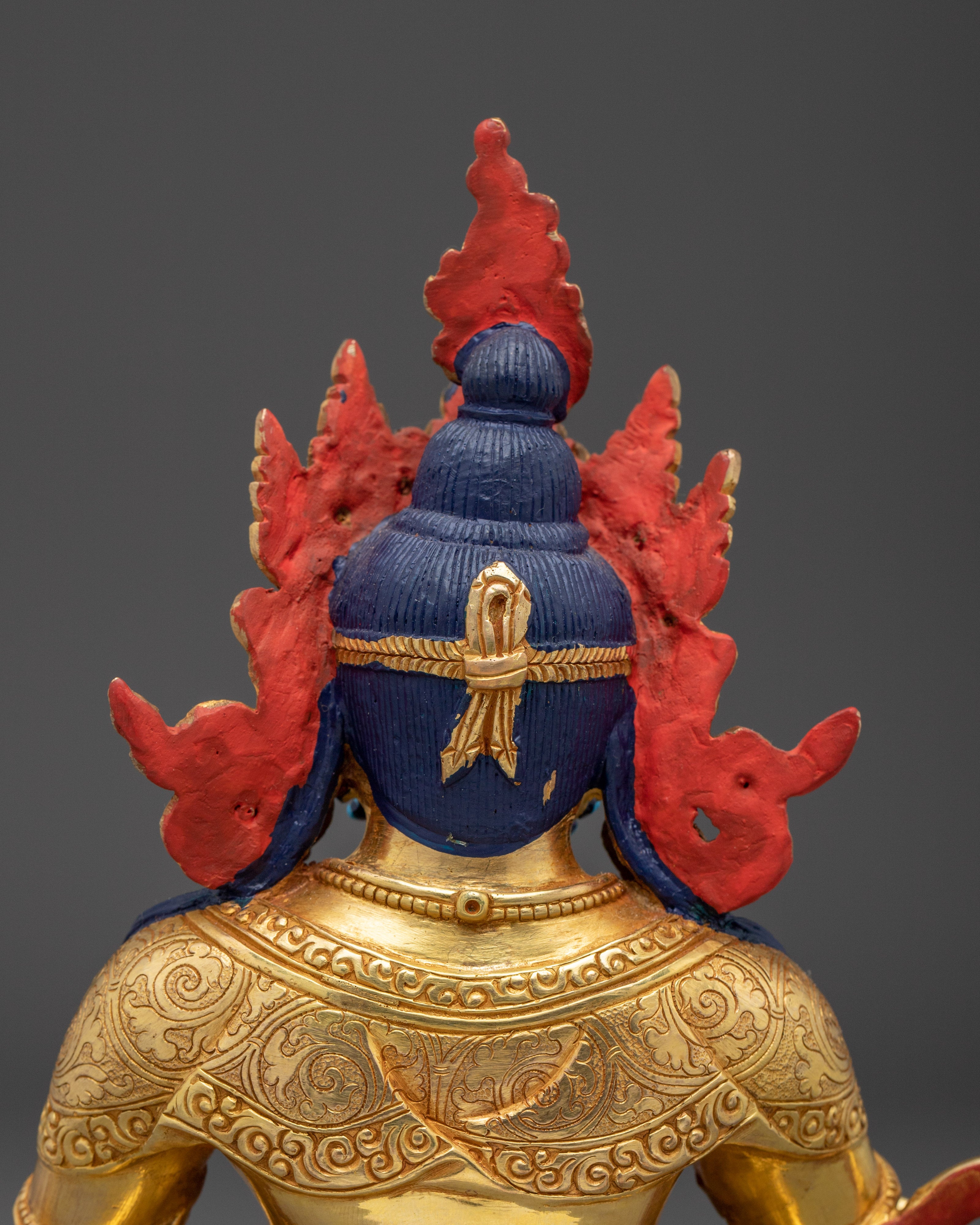 Dzambhala, Tibetan Prosperity | Gold Gilded Himalayan Icon