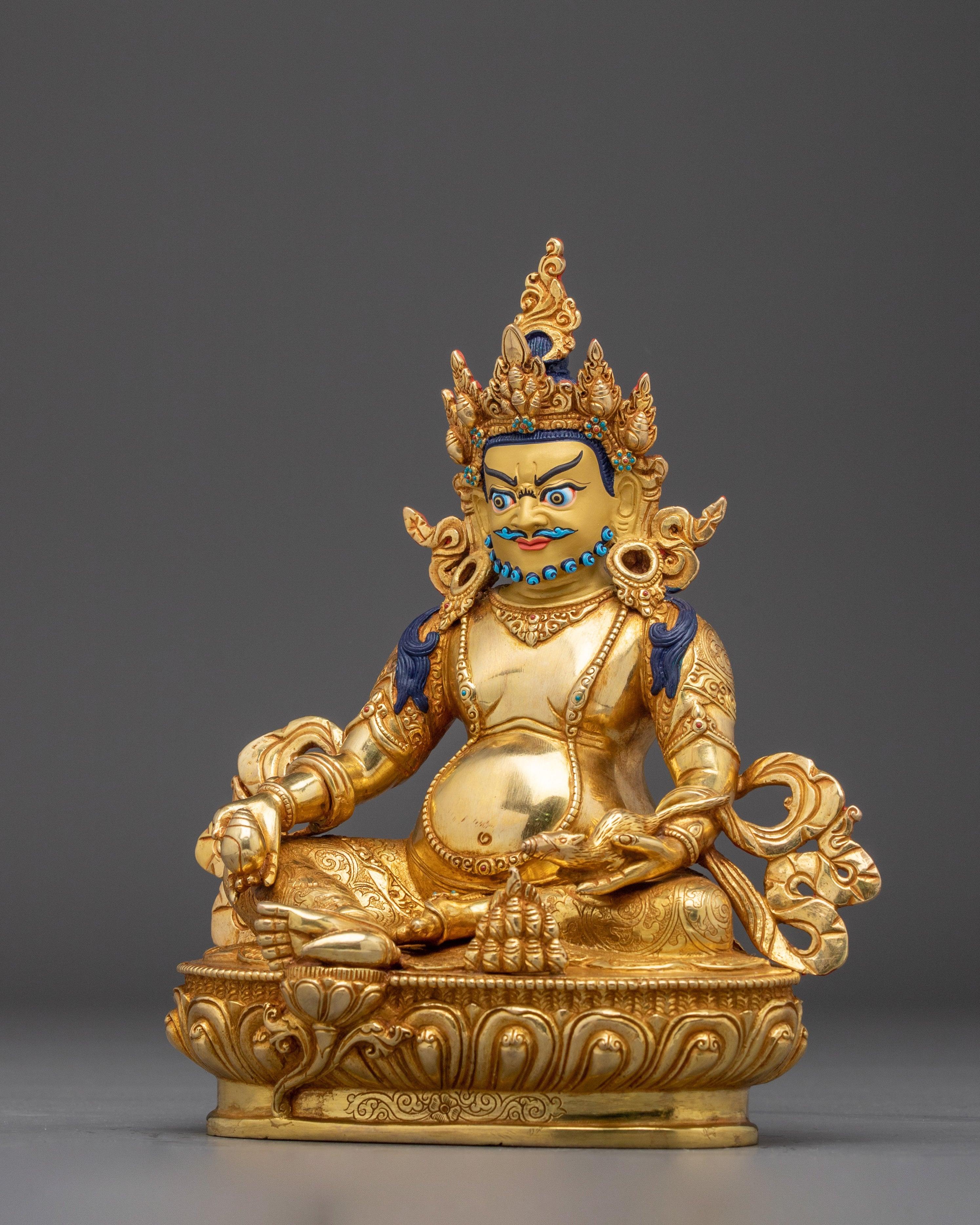 Dzambhala, Tibetan Prosperity | Gold Gilded Himalayan Icon
